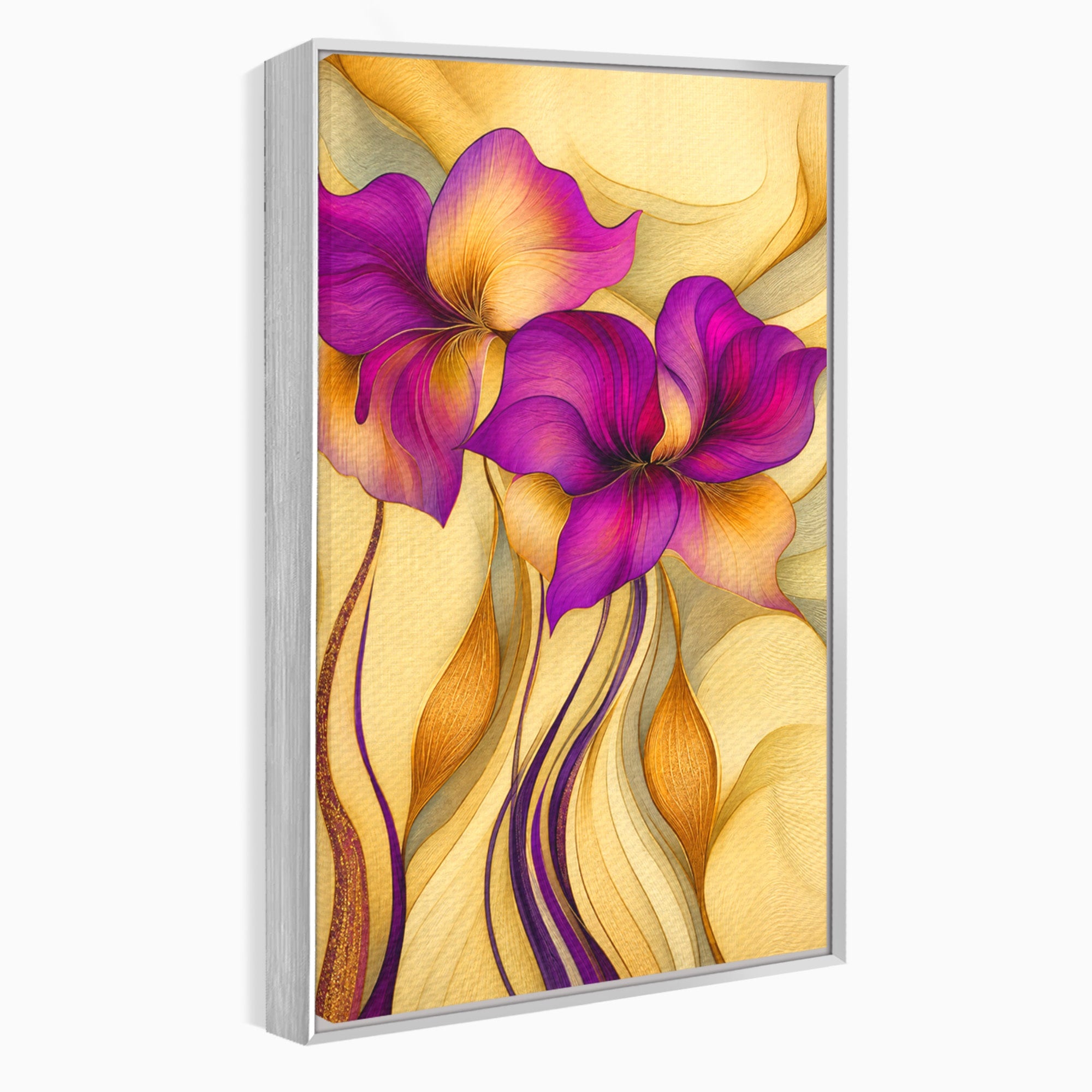 Tablou Canvas Premium LuxCanva® A1850, Flori De Pasiune, Flori, Abstract, Eleganta, Dormitor, Living, Culori Vibrante