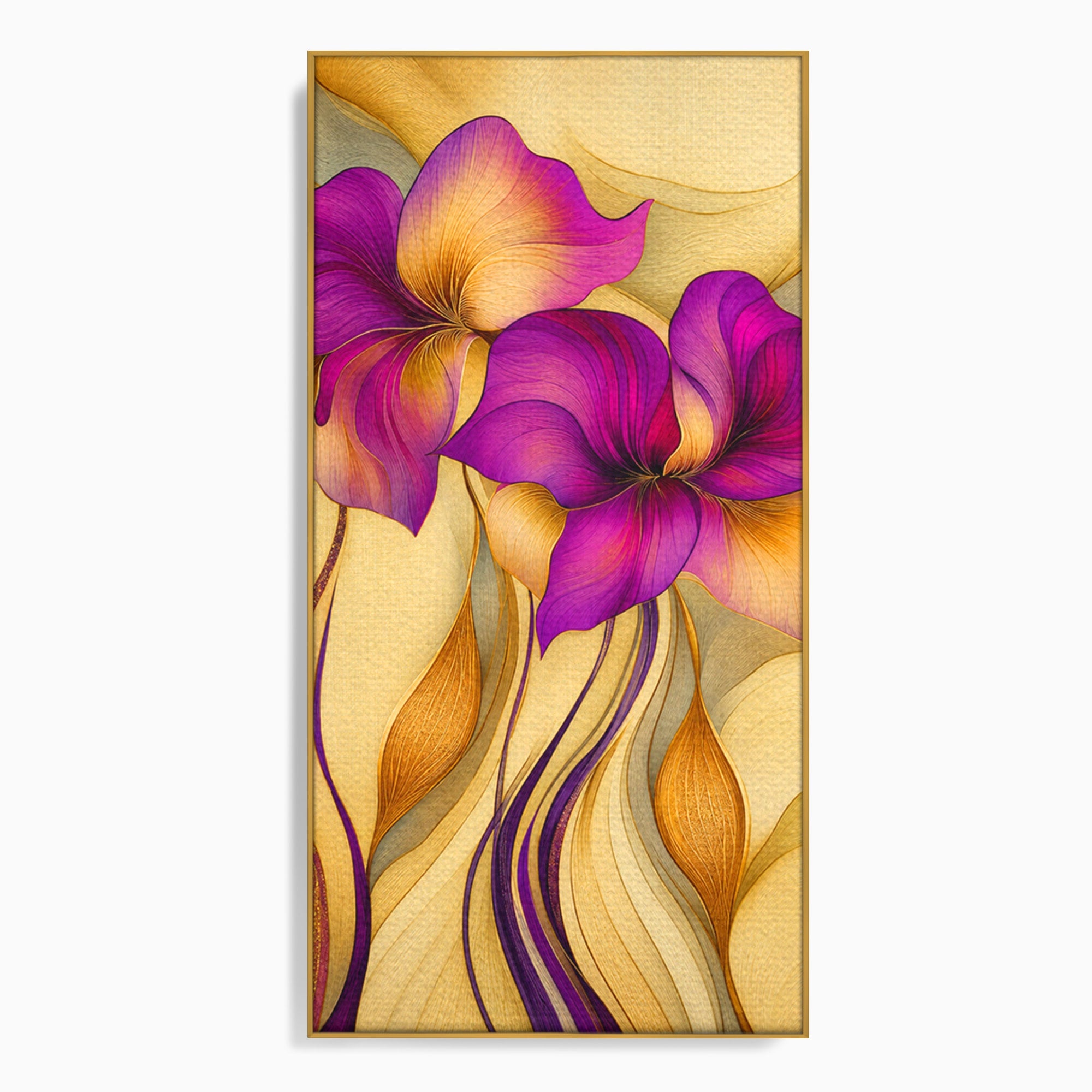 Tablou Canvas Premium LuxCanva® A1850, Flori De Pasiune, Flori, Abstract, Eleganta, Dormitor, Living, Culori Vibrante