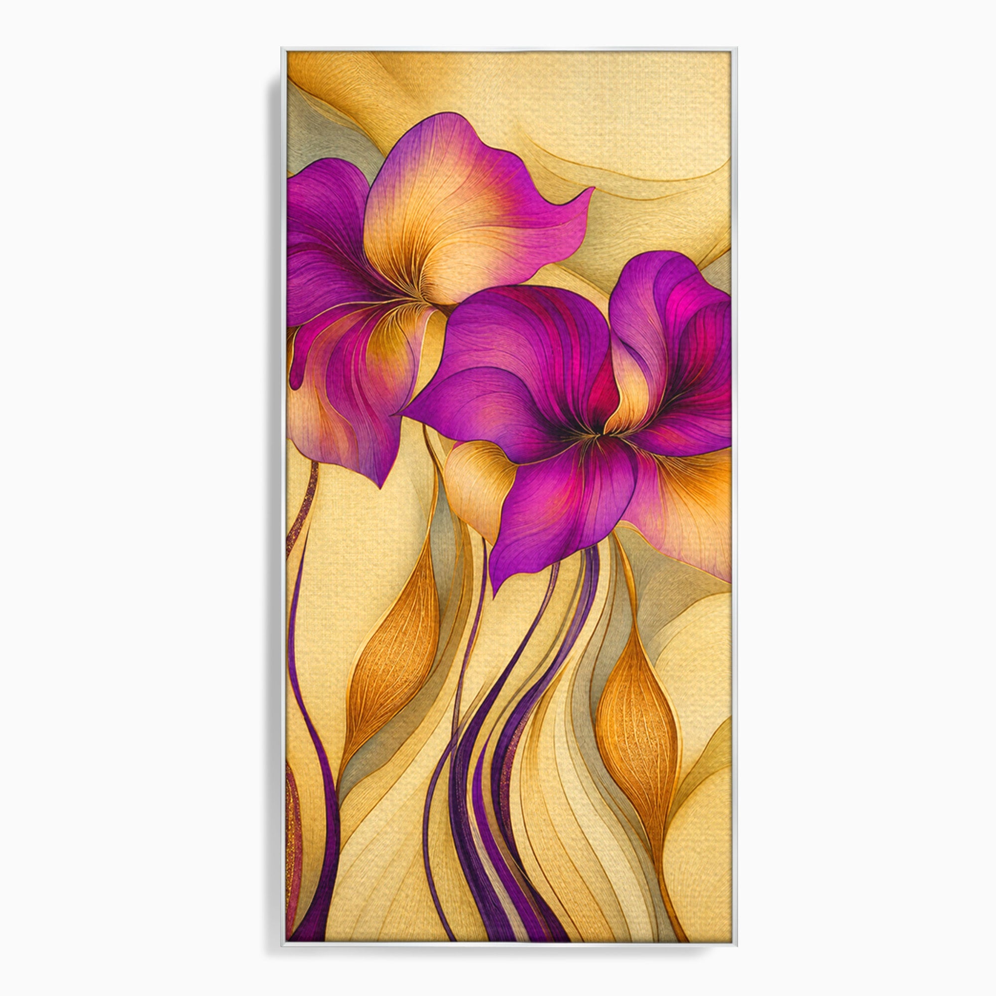 Tablou Canvas Premium LuxCanva® A1850, Flori De Pasiune, Flori, Abstract, Eleganta, Dormitor, Living, Culori Vibrante