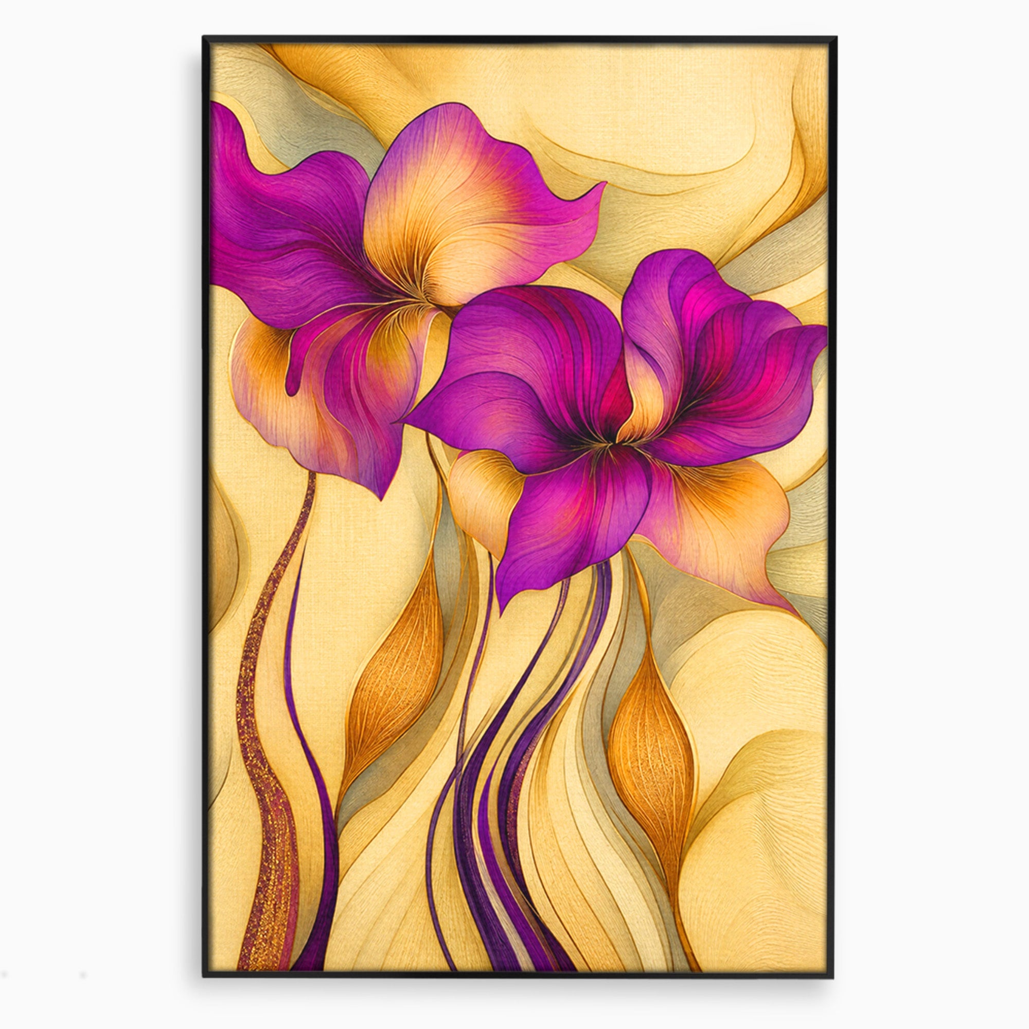 Tablou Canvas Premium LuxCanva® A1850, Flori De Pasiune, Flori, Abstract, Eleganta, Dormitor, Living, Culori Vibrante