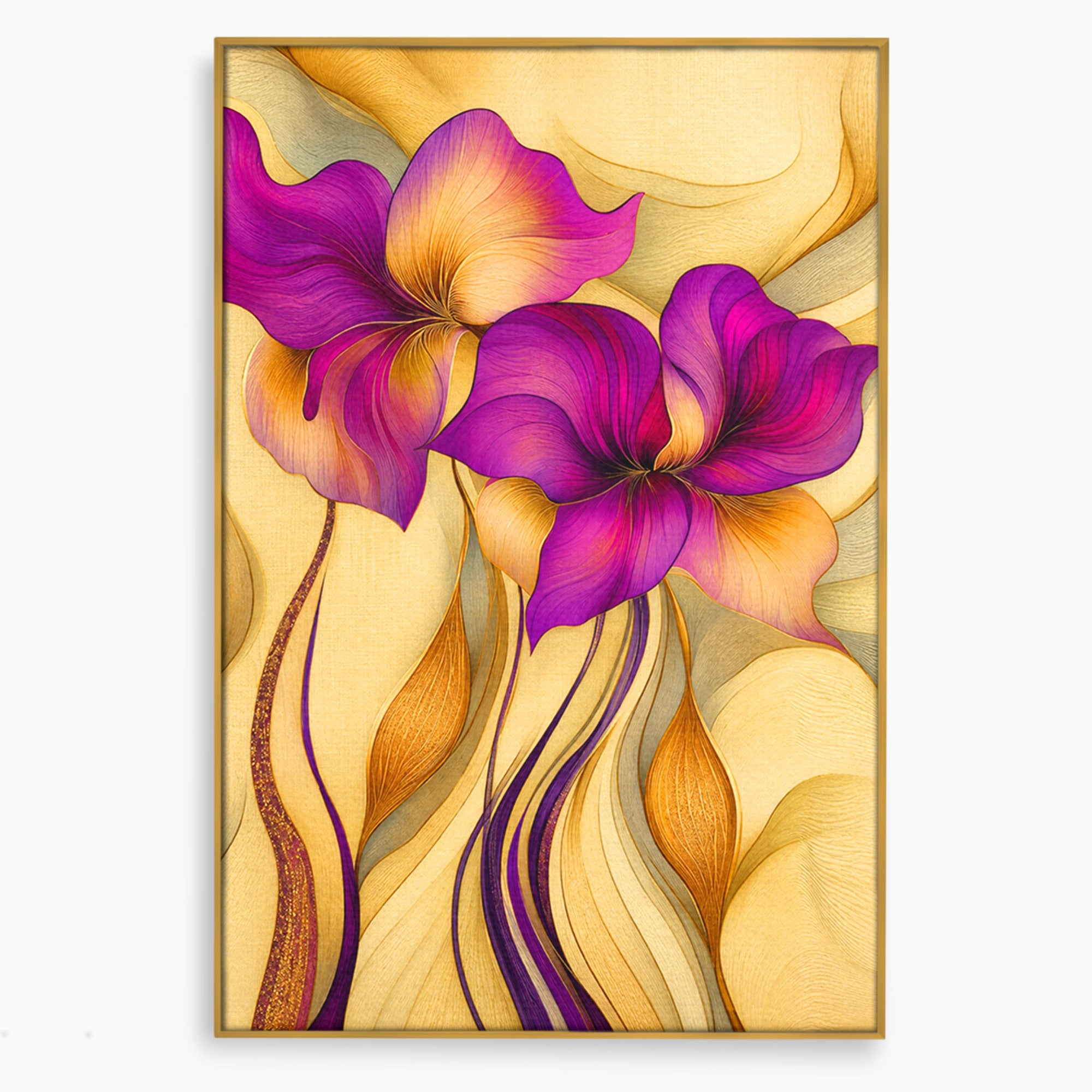 Tablou Canvas Premium LuxCanva® A1850, Flori De Pasiune, Flori, Abstract, Eleganta, Dormitor, Living, Culori Vibrante