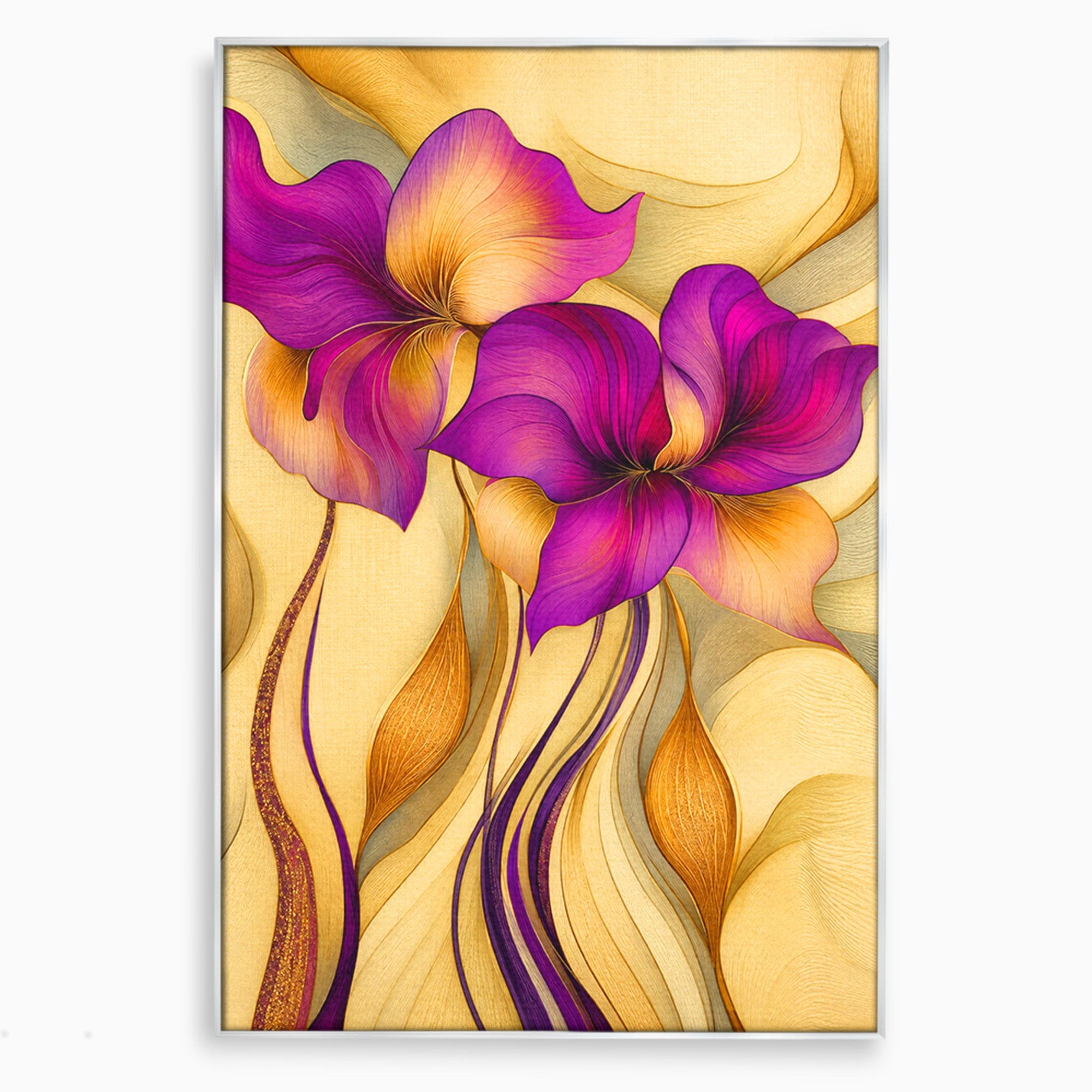 Tablou Canvas Premium LuxCanva® A1850, Flori De Pasiune, Flori, Abstract, Eleganta, Dormitor, Living, Culori Vibrante