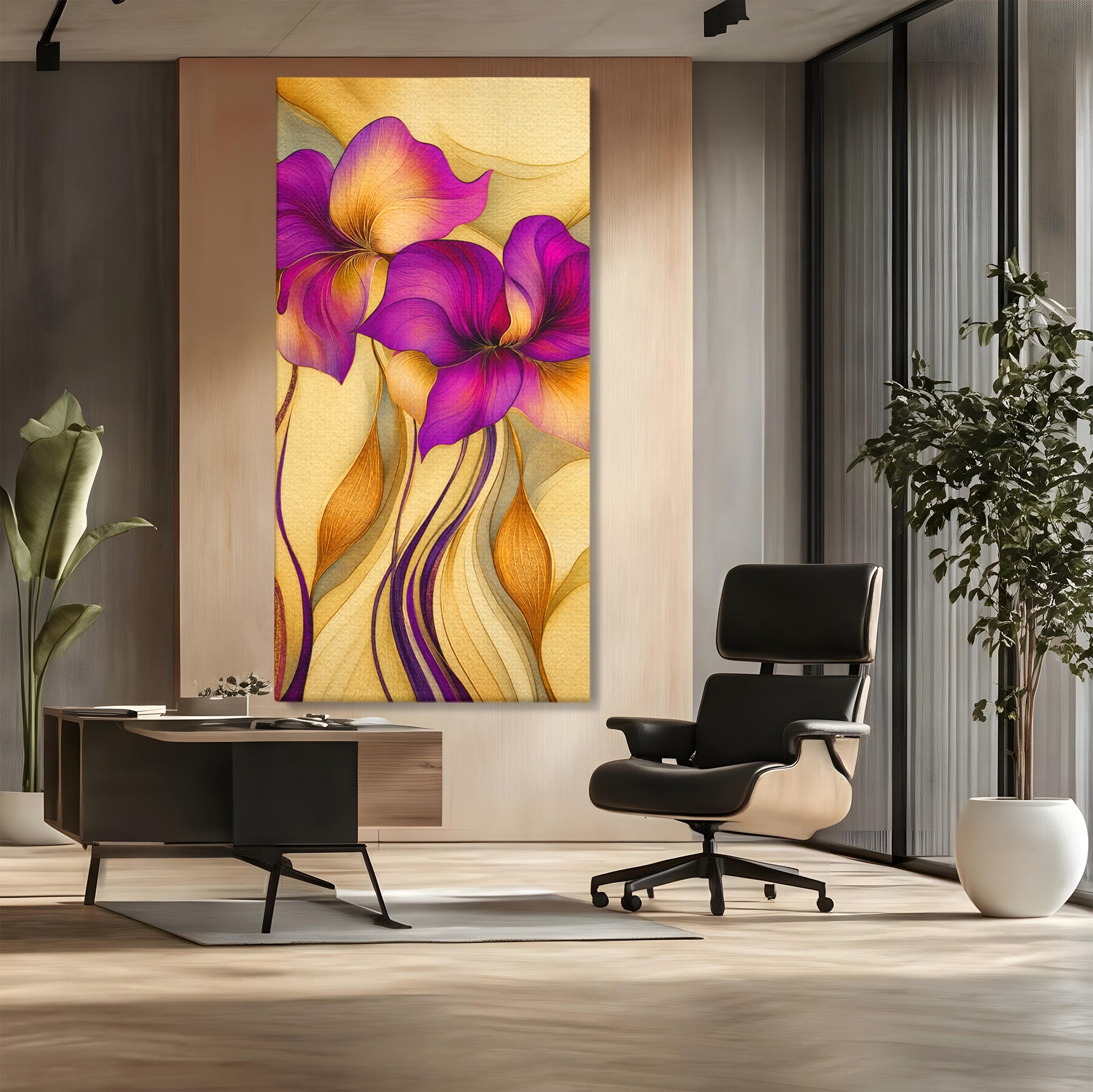 Tablou Canvas Premium LuxCanva® A1850, Flori De Pasiune, Flori, Abstract, Eleganta, Dormitor, Living, Culori Vibrante