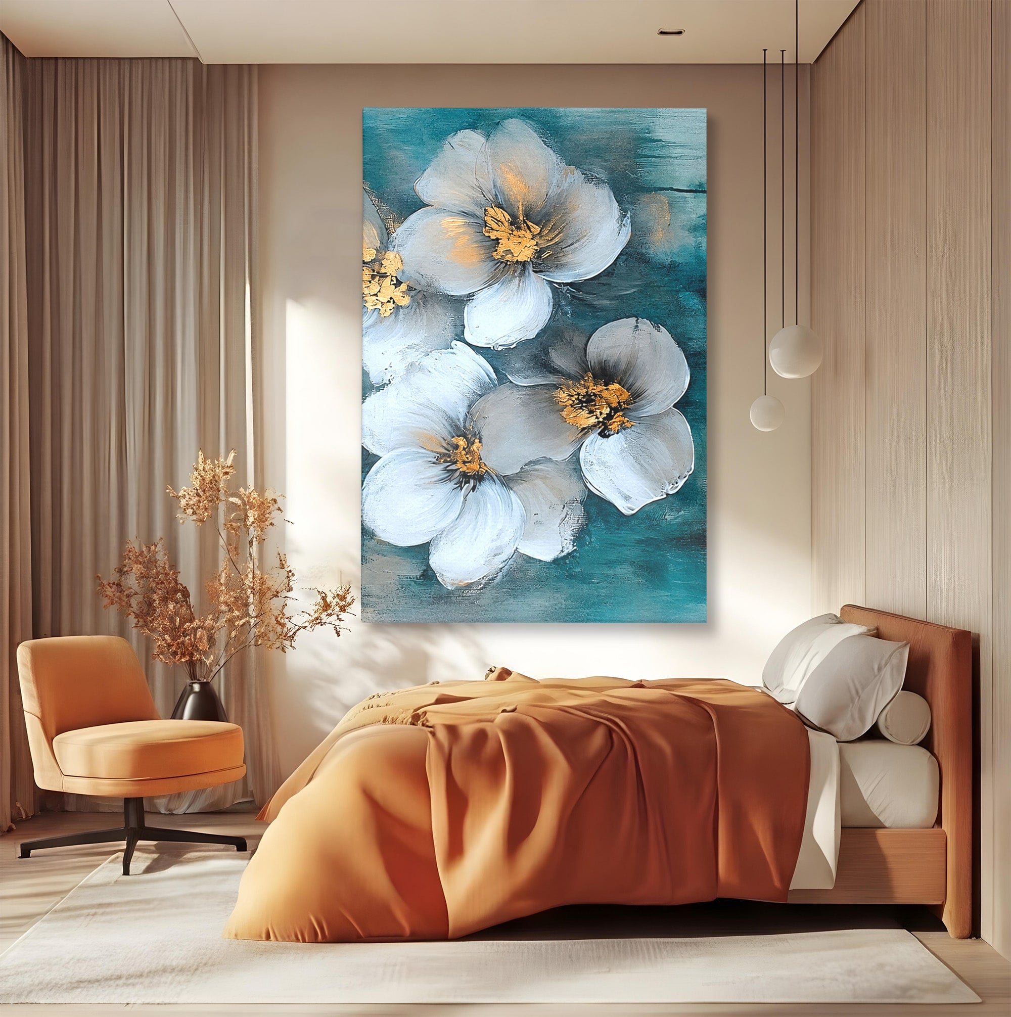 Tablou Canvas Premium LuxCanva® A1851, Petale de Lumină, Flori, Abstract, Natura, Living, Dormitor, Culori Vibrante