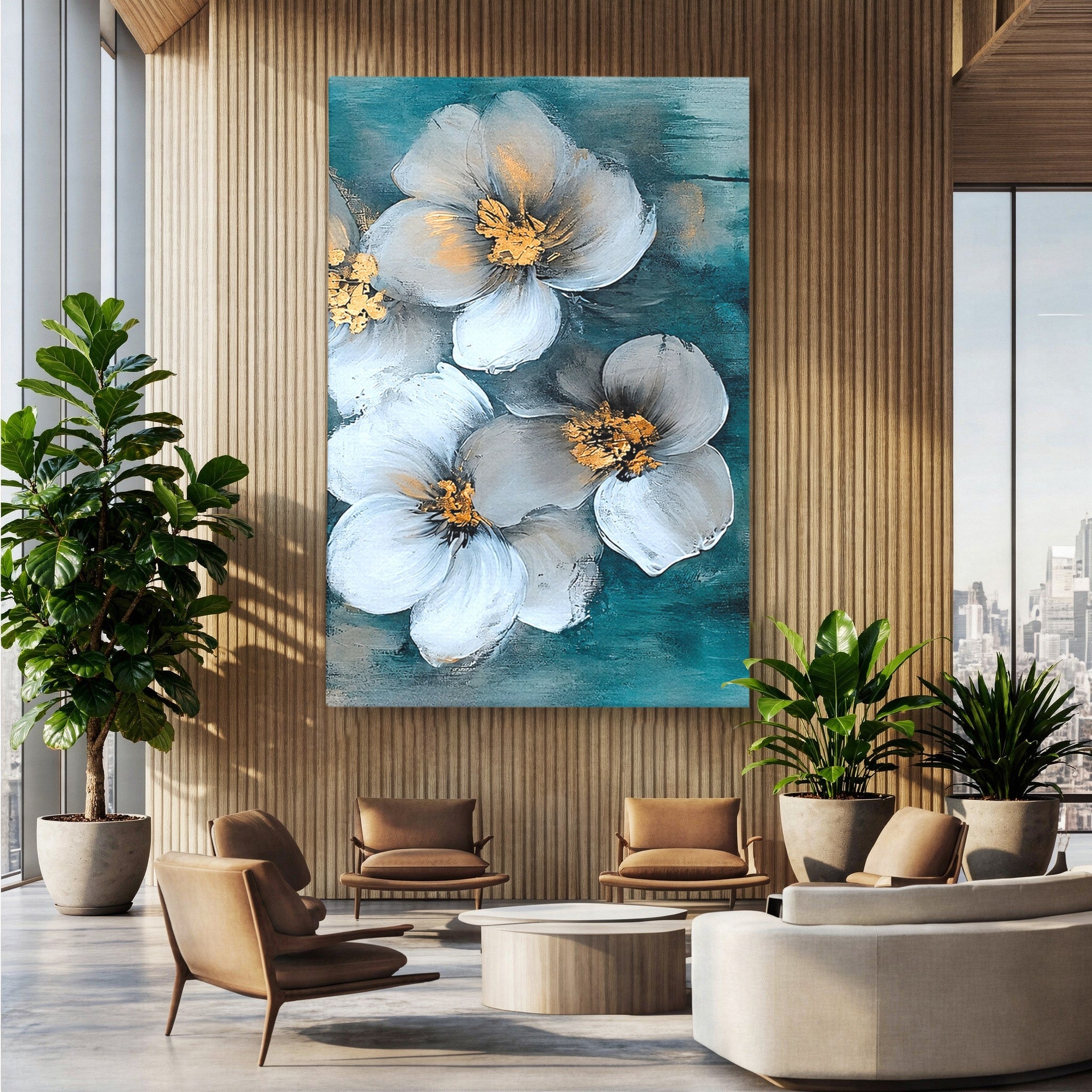 Tablou Canvas Premium LuxCanva® A1851, Petale de Lumină, Flori, Abstract, Natura, Living, Dormitor, Culori Vibrante