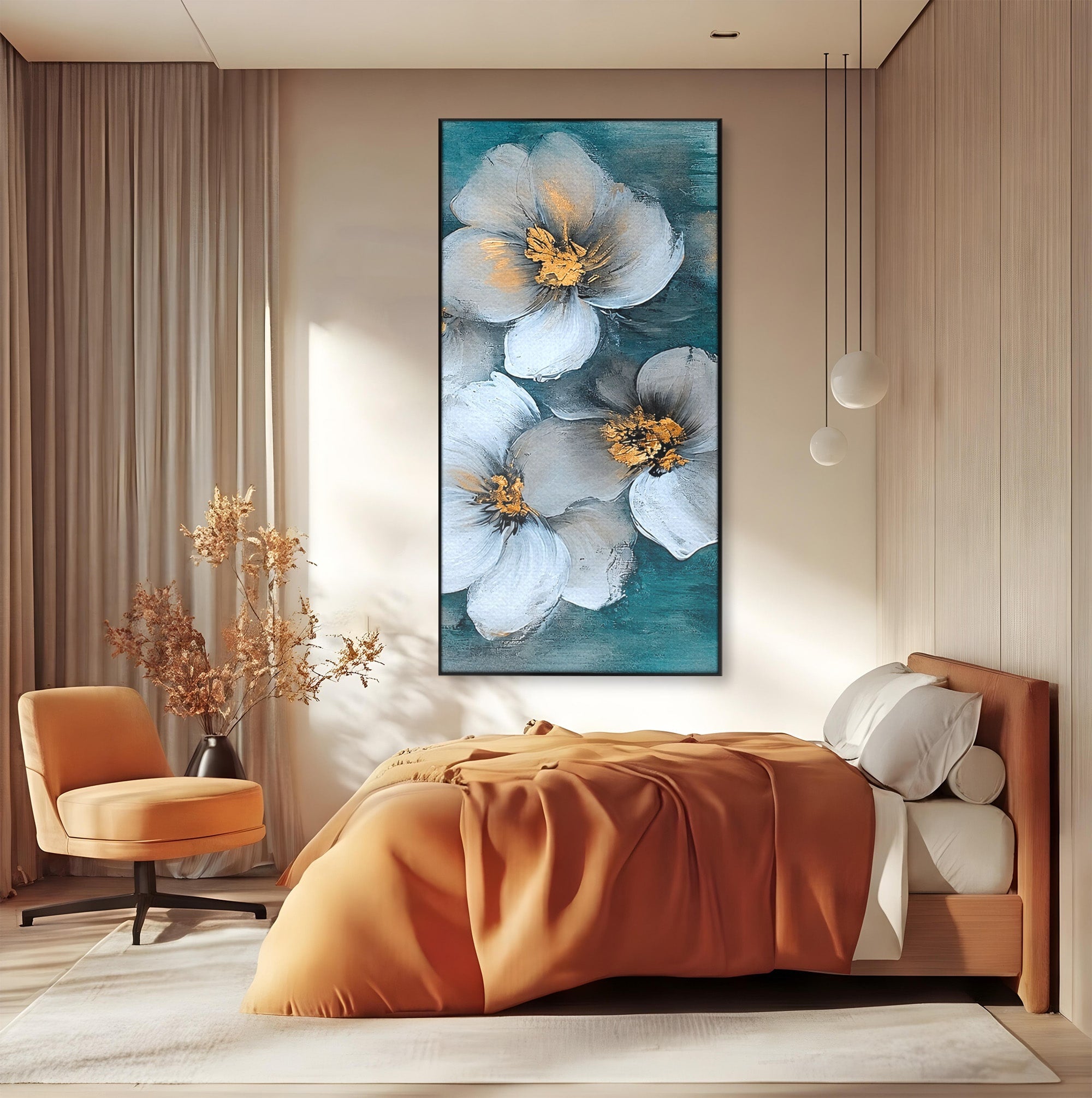 Tablou Canvas Premium LuxCanva® A1851, Petale de Lumină, Flori, Abstract, Natura, Living, Dormitor, Culori Vibrante