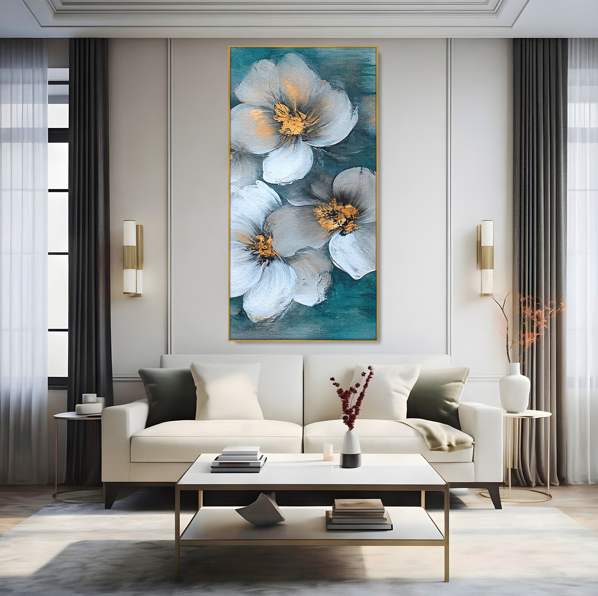 Tablou Canvas Premium LuxCanva® A1851, Petale de Lumină, Flori, Abstract, Natura, Living, Dormitor, Culori Vibrante