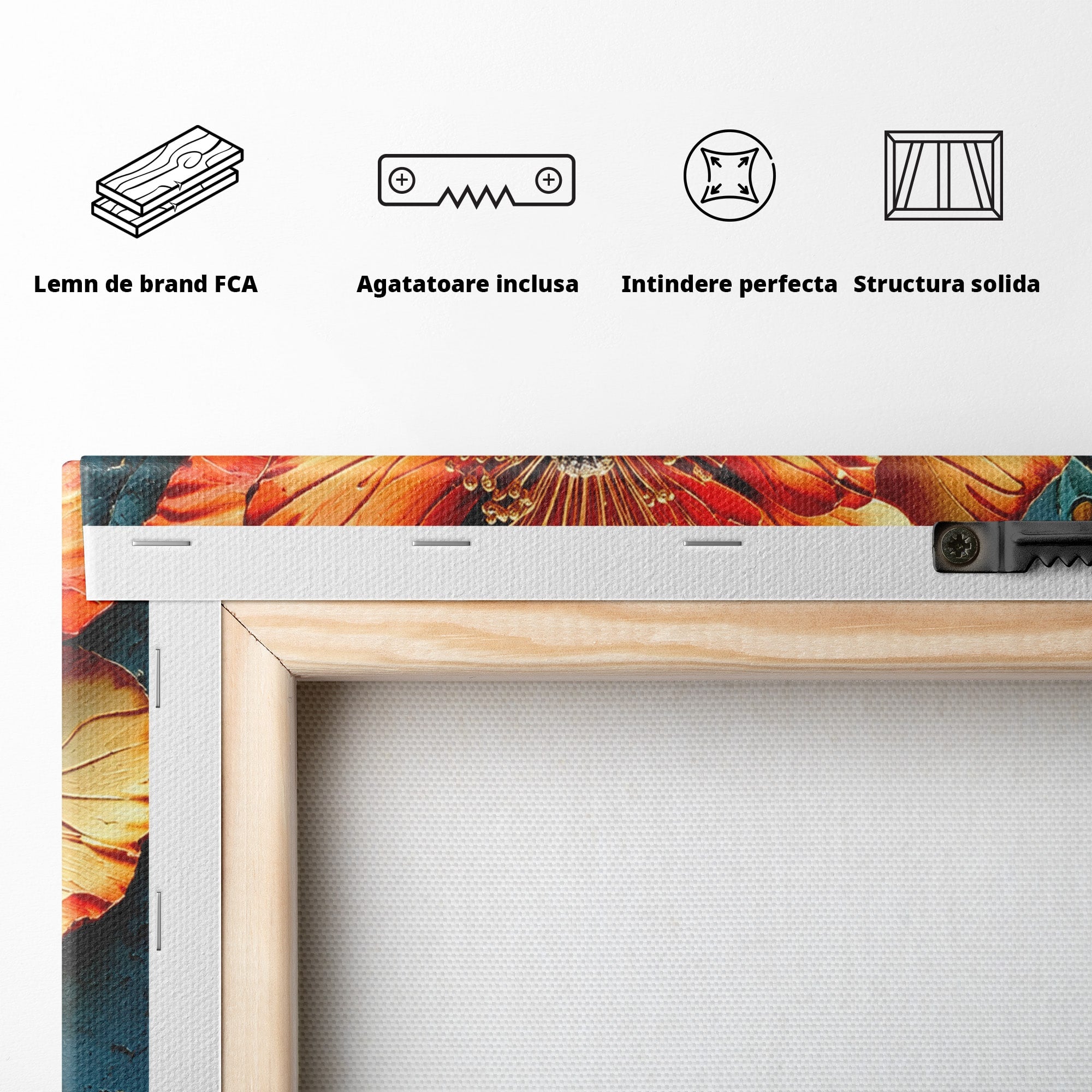 Tablou Canvas Premium LuxCanva® A1853, Floare De Foc, Floare, Natura, Arta, Living, Dormitor, Culori Vibrante