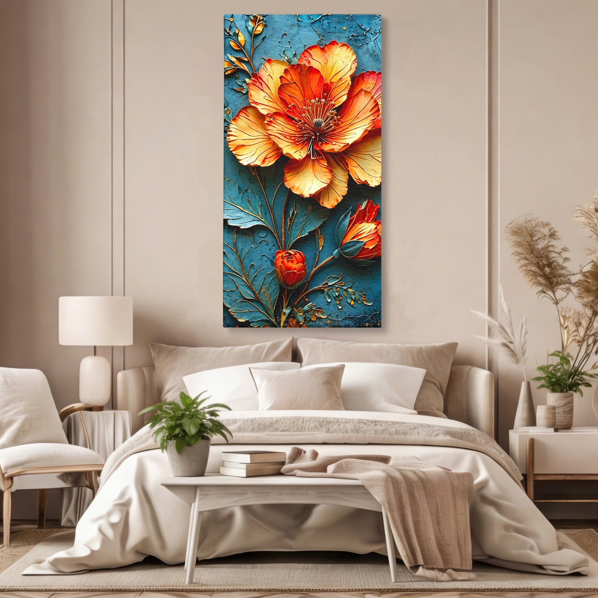 Tablou Canvas Premium LuxCanva® A1853, Floare De Foc, Floare, Natura, Arta, Living, Dormitor, Culori Vibrante