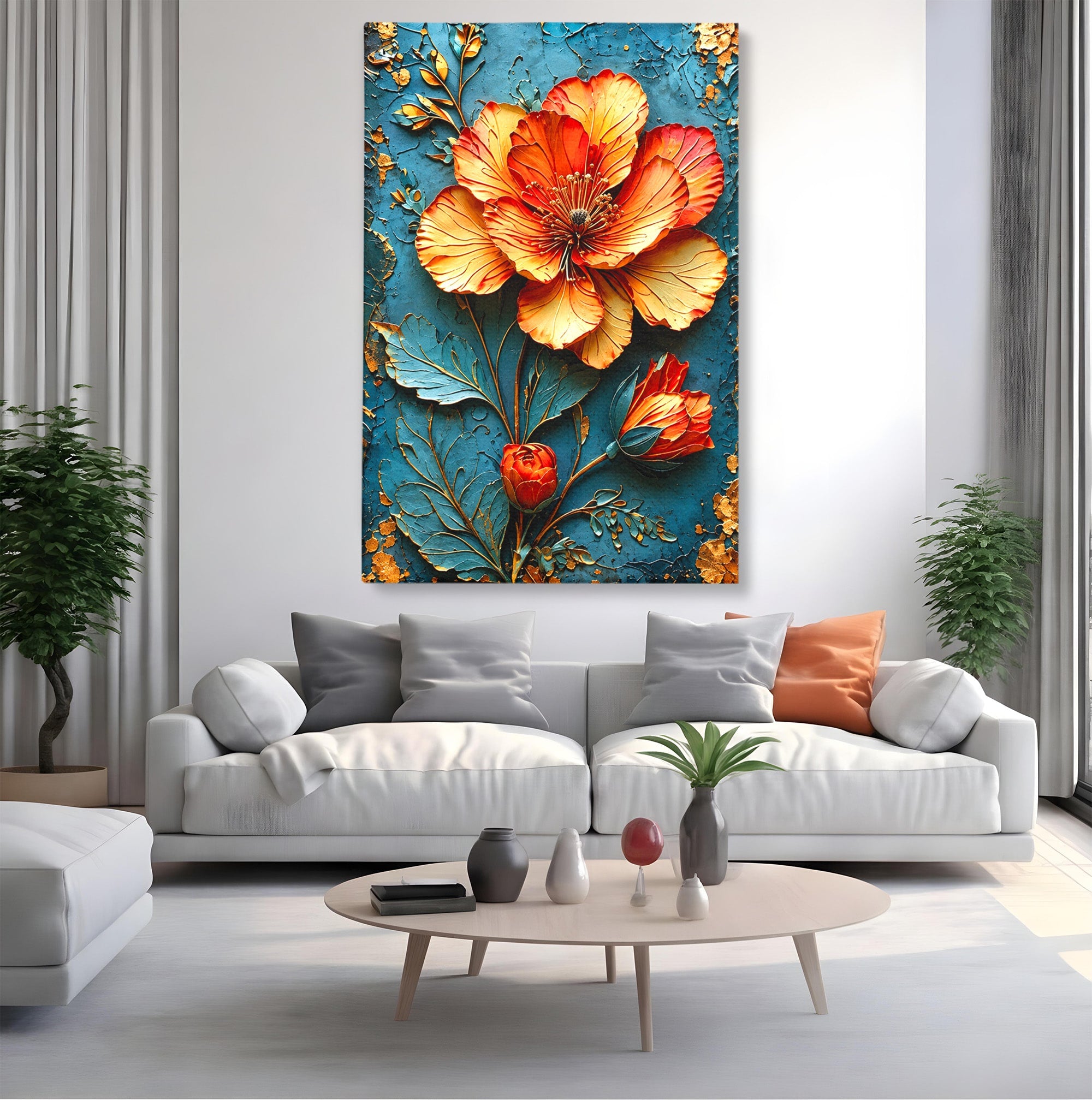 Tablou Canvas Premium LuxCanva® A1853, Floare De Foc, Floare, Natura, Arta, Living, Dormitor, Culori Vibrante