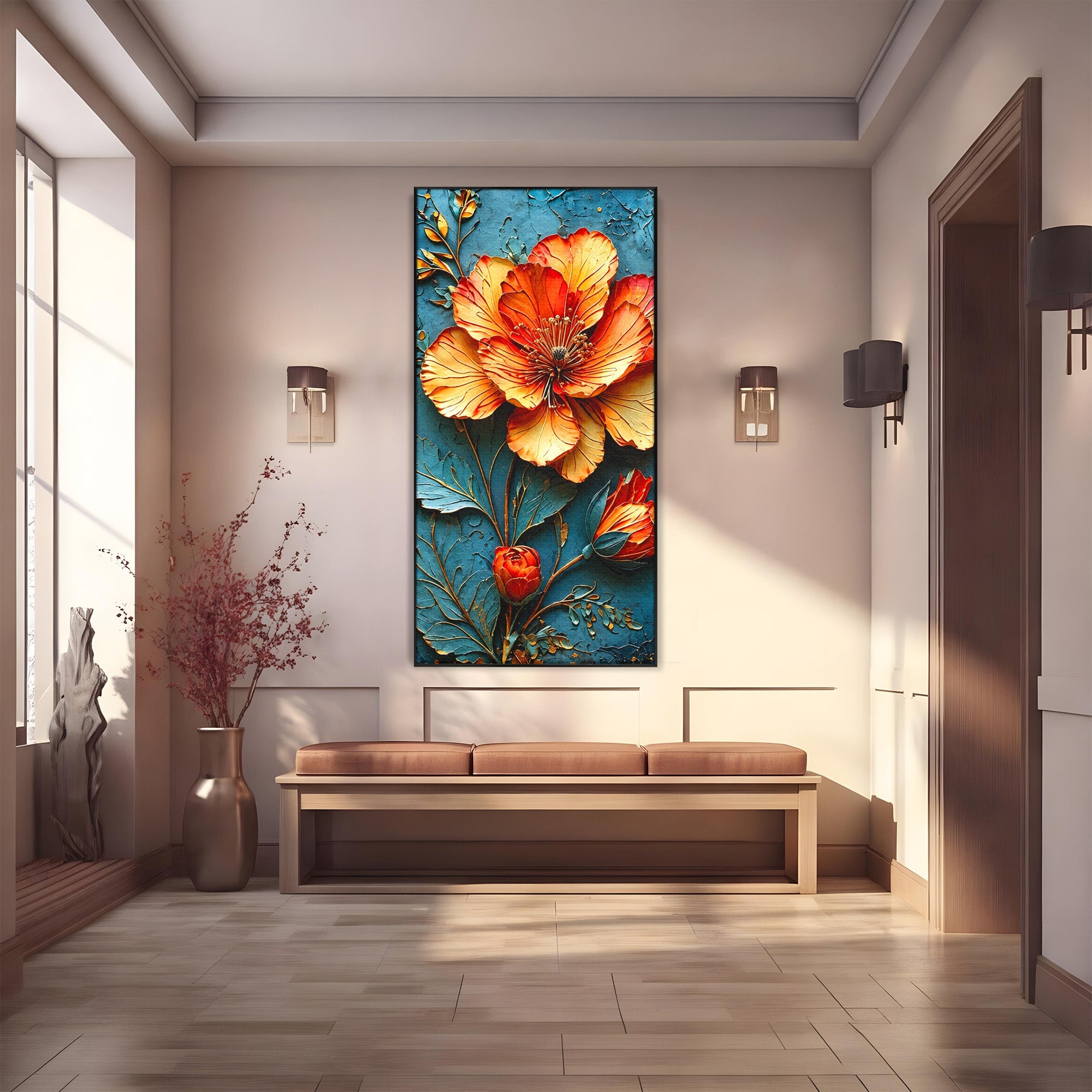 Tablou Canvas Premium LuxCanva® A1853, Floare De Foc, Floare, Natura, Arta, Living, Dormitor, Culori Vibrante