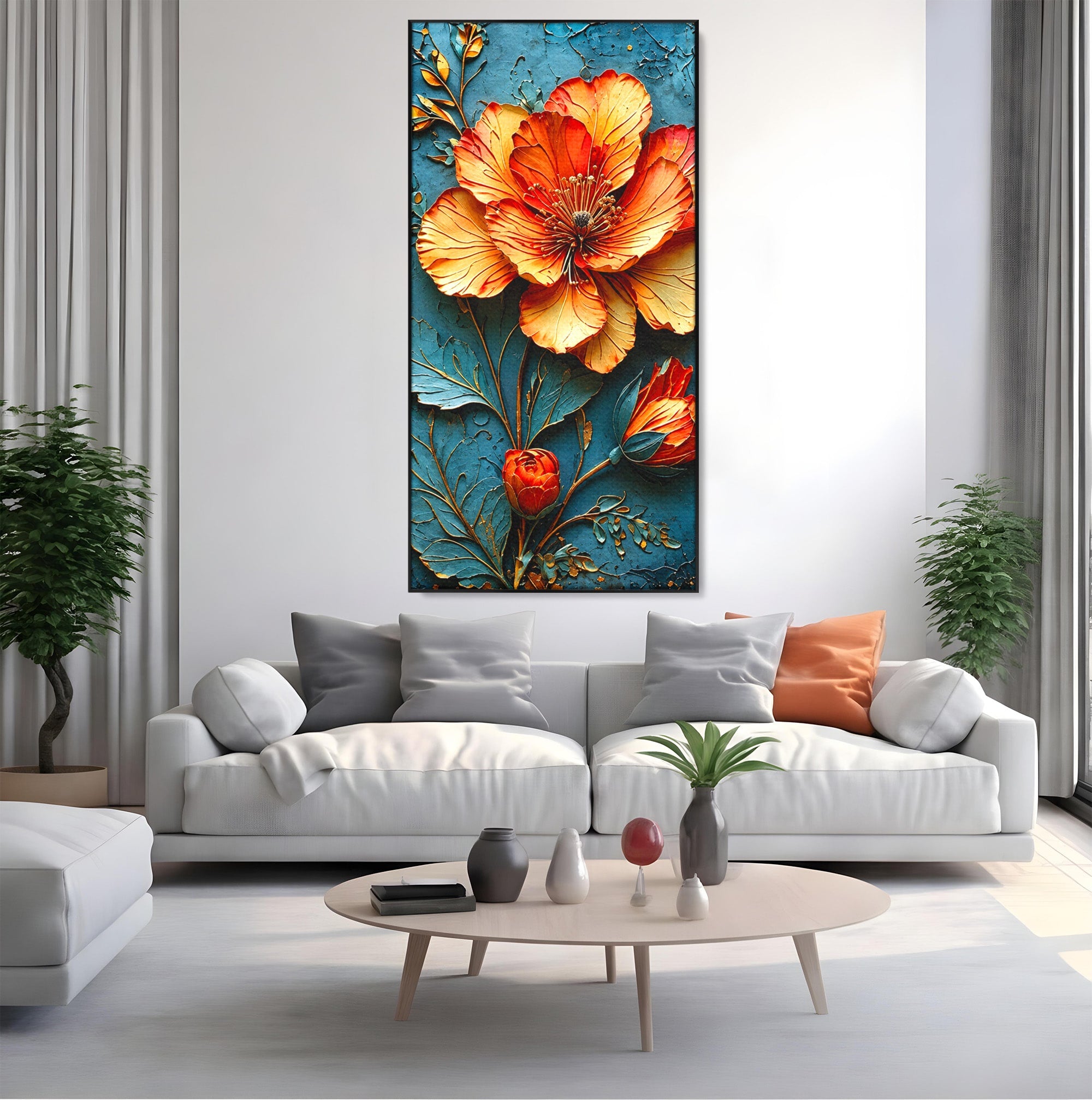Tablou Canvas Premium LuxCanva® A1853, Floare De Foc, Floare, Natura, Arta, Living, Dormitor, Culori Vibrante