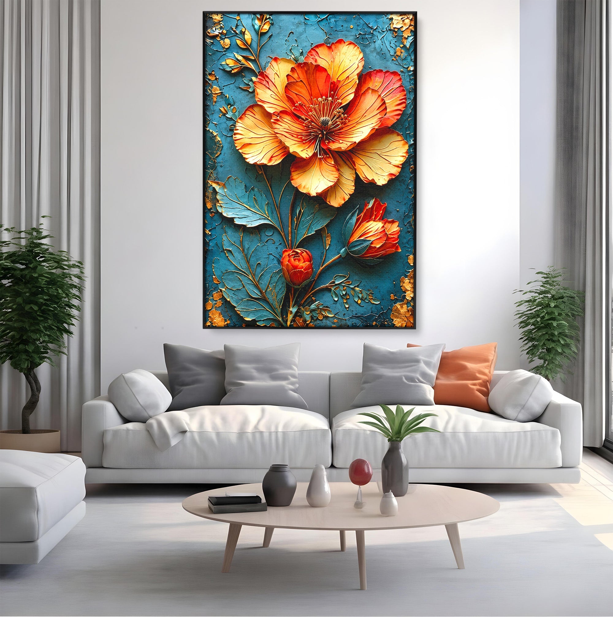 Tablou Canvas Premium LuxCanva® A1853, Floare De Foc, Floare, Natura, Arta, Living, Dormitor, Culori Vibrante