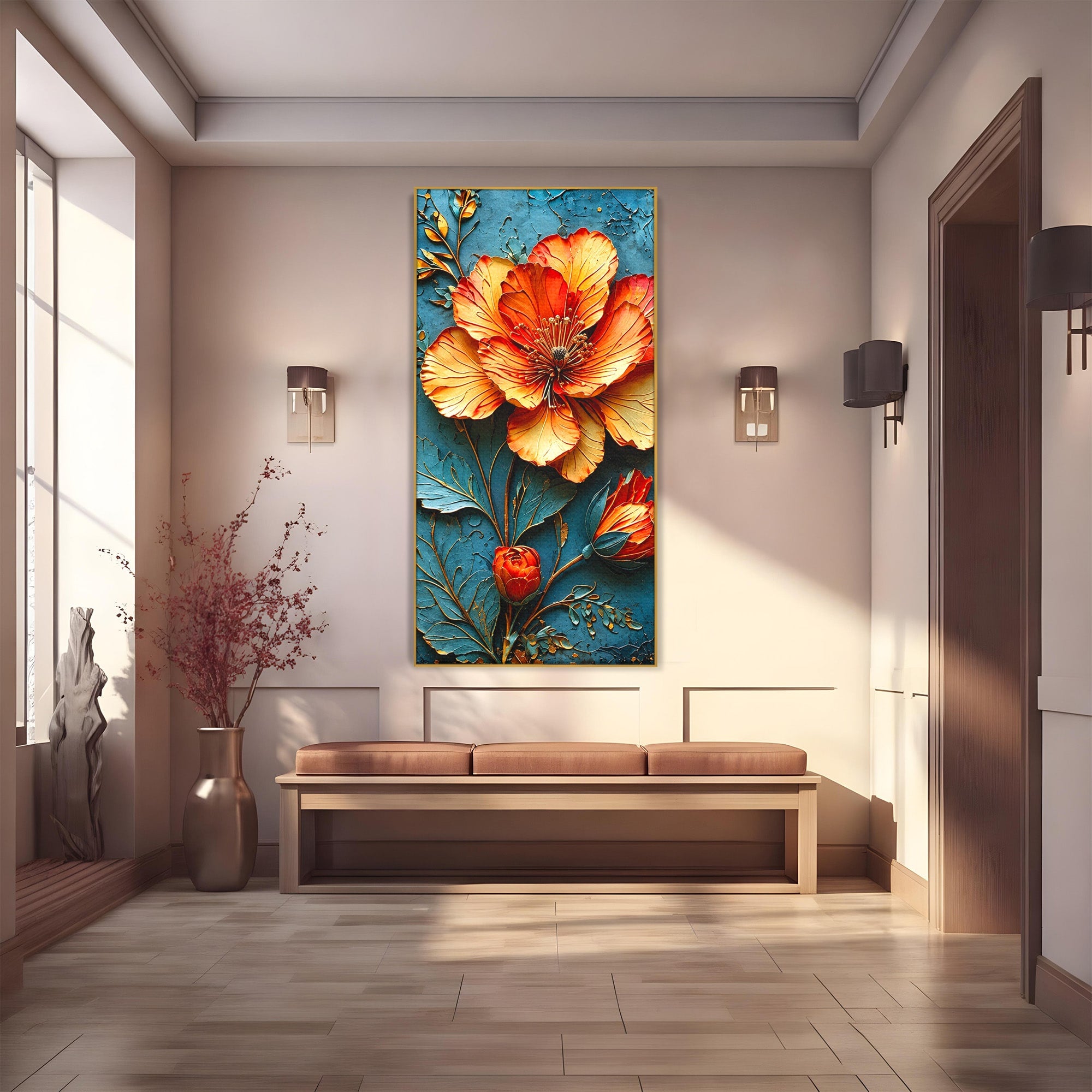 Tablou Canvas Premium LuxCanva® A1853, Floare De Foc, Floare, Natura, Arta, Living, Dormitor, Culori Vibrante