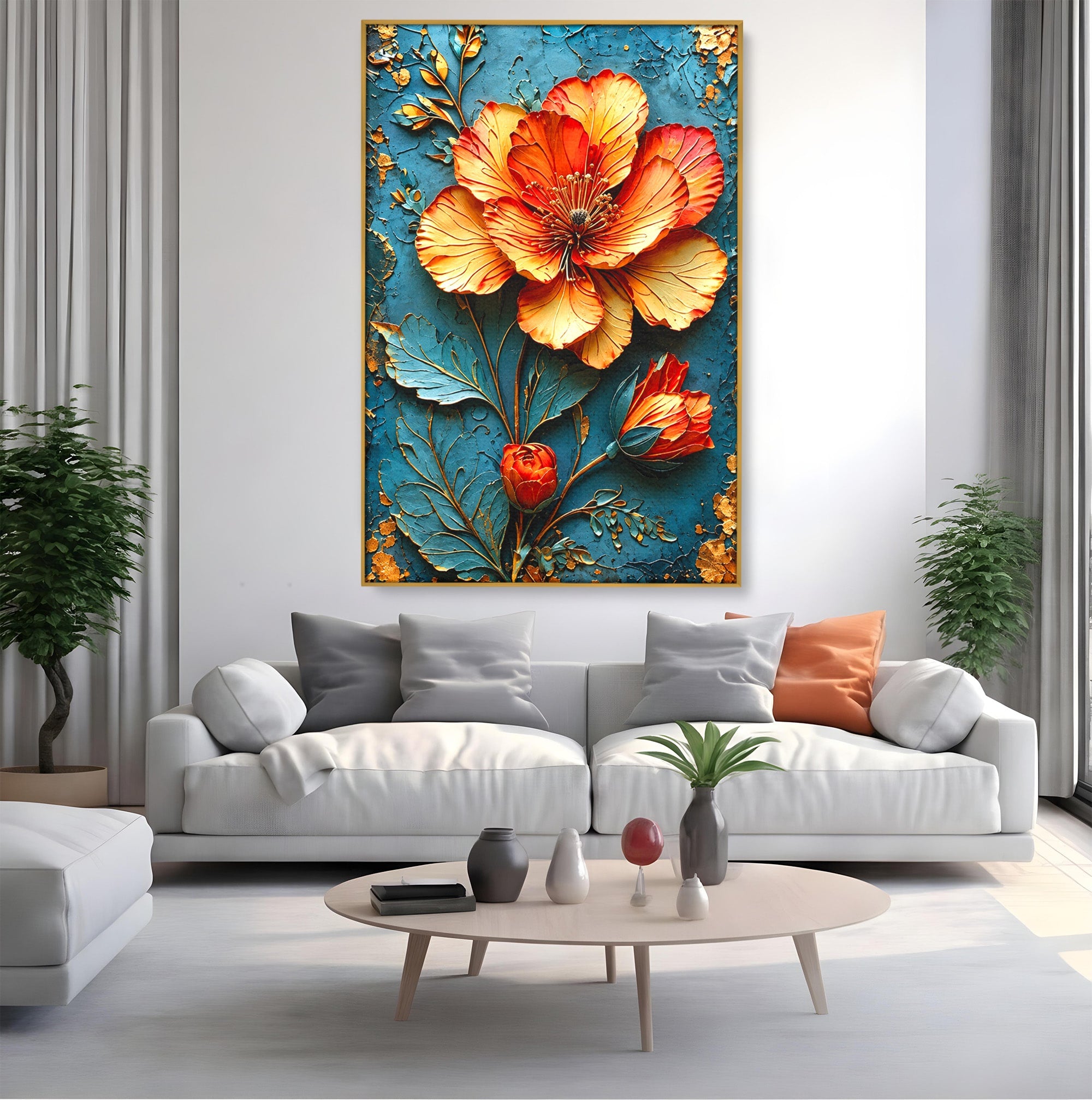 Tablou Canvas Premium LuxCanva® A1853, Floare De Foc, Floare, Natura, Arta, Living, Dormitor, Culori Vibrante