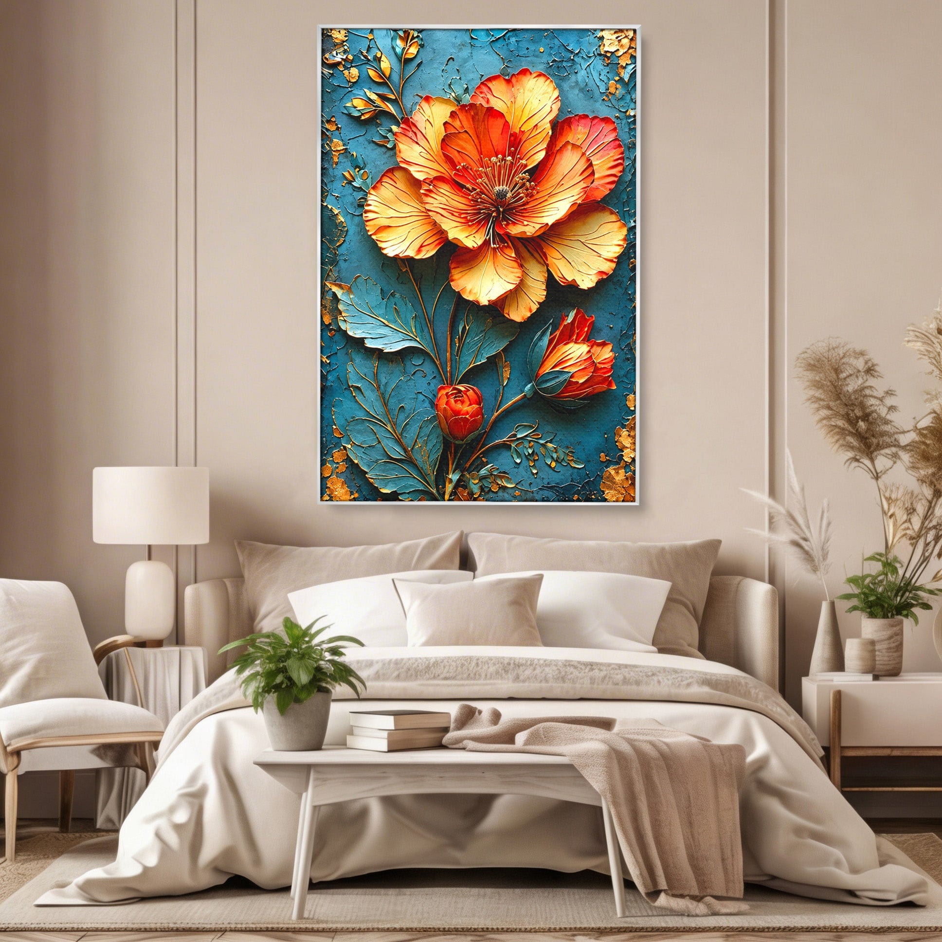 Tablou Canvas Premium LuxCanva® A1853, Floare De Foc, Floare, Natura, Arta, Living, Dormitor, Culori Vibrante