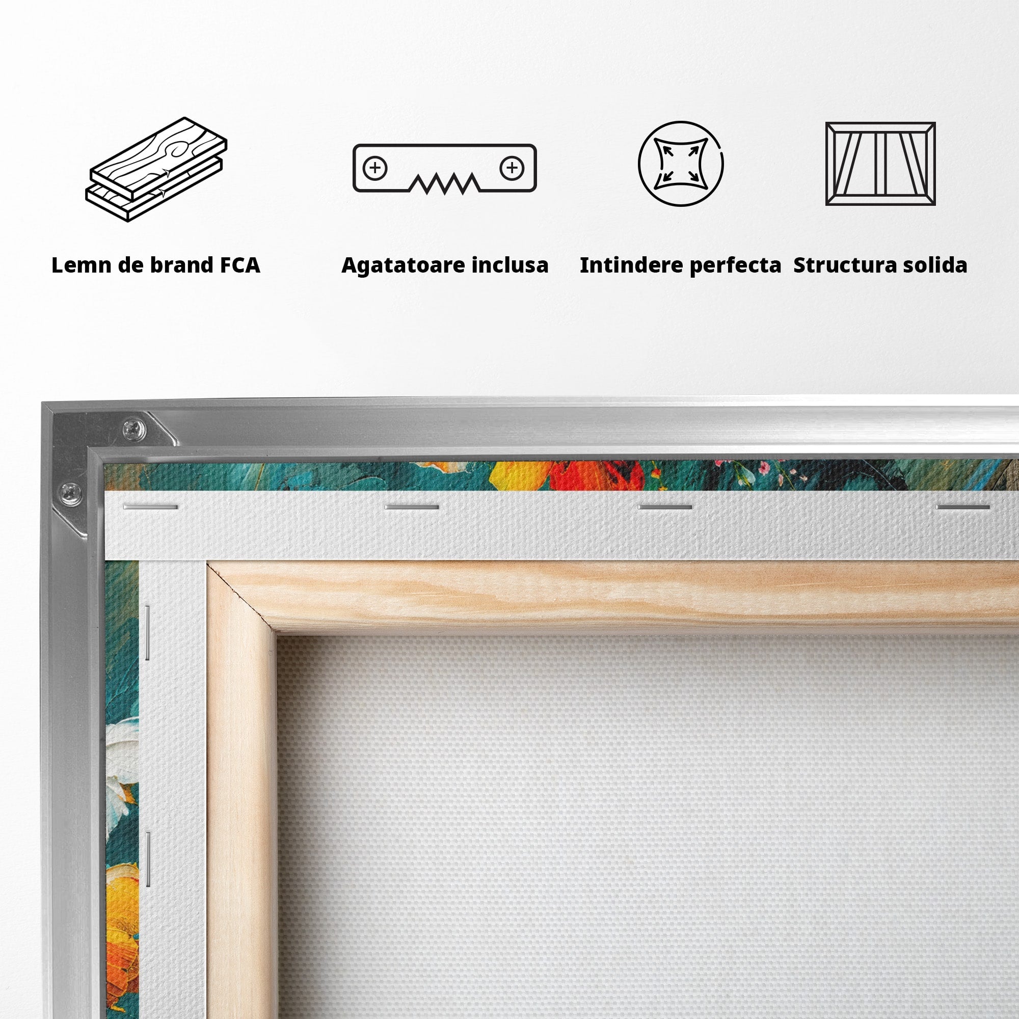 Tablou Canvas Premium LuxCanva® A1854, Flori Vibrante In Vaza, Flori, Vaza, Natura, Living, Dormitor, Culori Vibrante