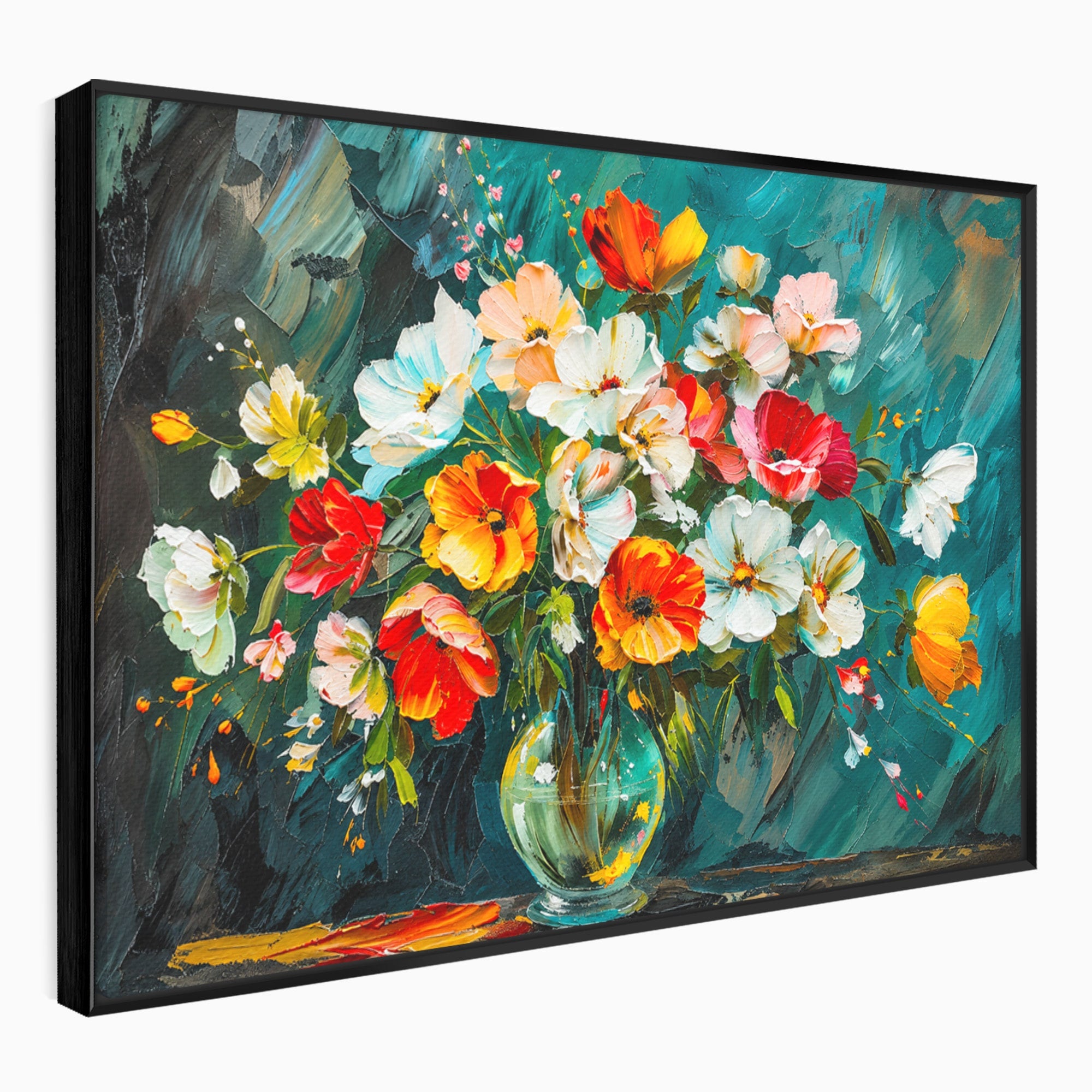 Tablou Canvas Premium LuxCanva® A1854, Flori Vibrante In Vaza, Flori, Vaza, Natura, Living, Dormitor, Culori Vibrante