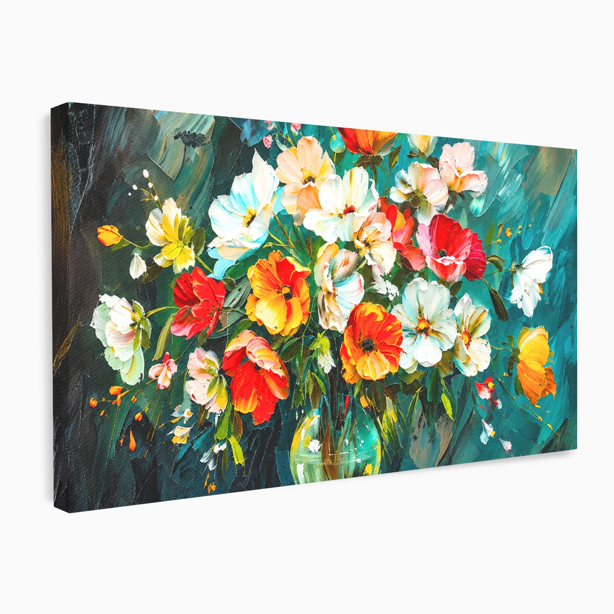 Tablou Canvas Premium LuxCanva® A1854, Flori Vibrante In Vaza, Flori, Vaza, Natura, Living, Dormitor, Culori Vibrante