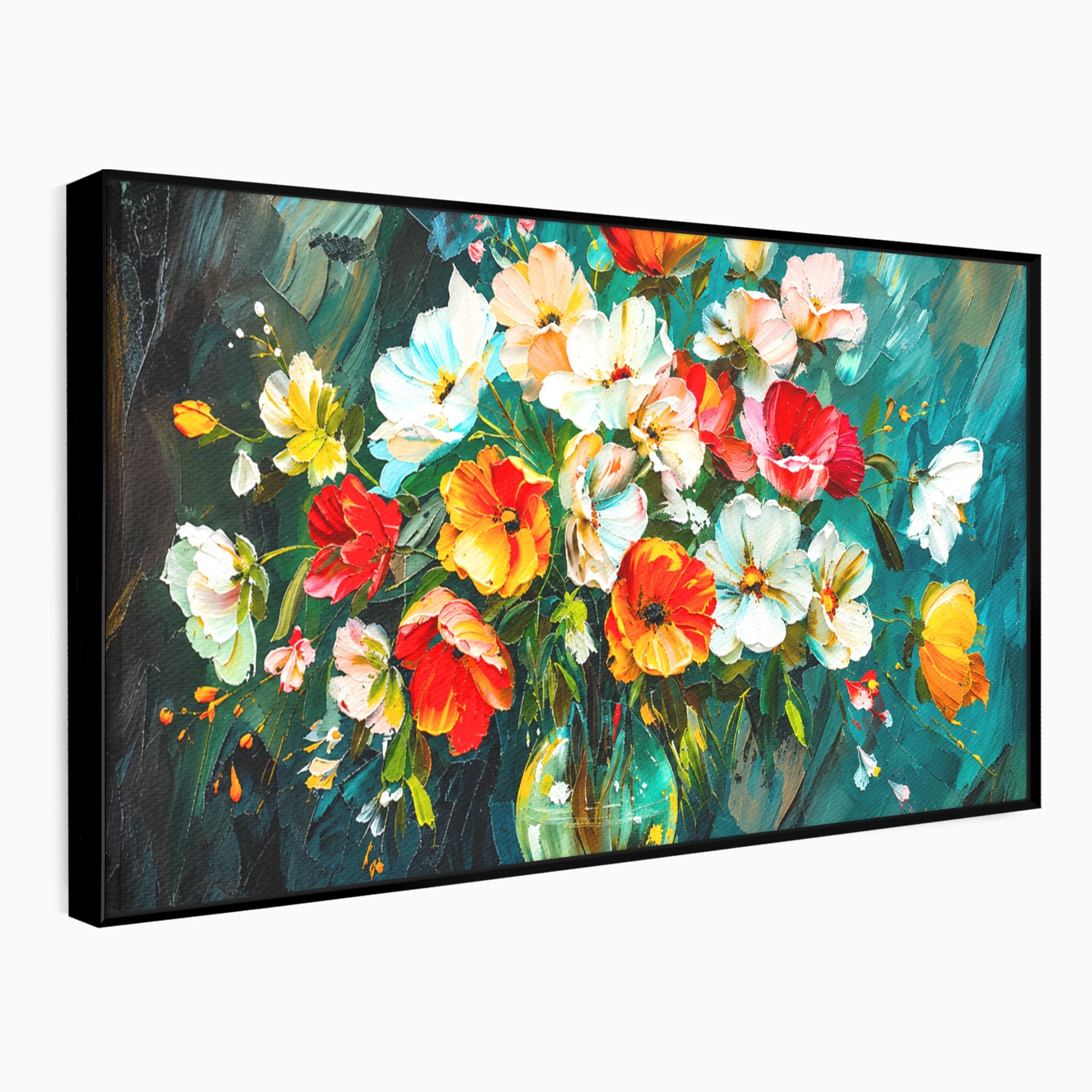 Tablou Canvas Premium LuxCanva® A1854, Flori Vibrante In Vaza, Flori, Vaza, Natura, Living, Dormitor, Culori Vibrante