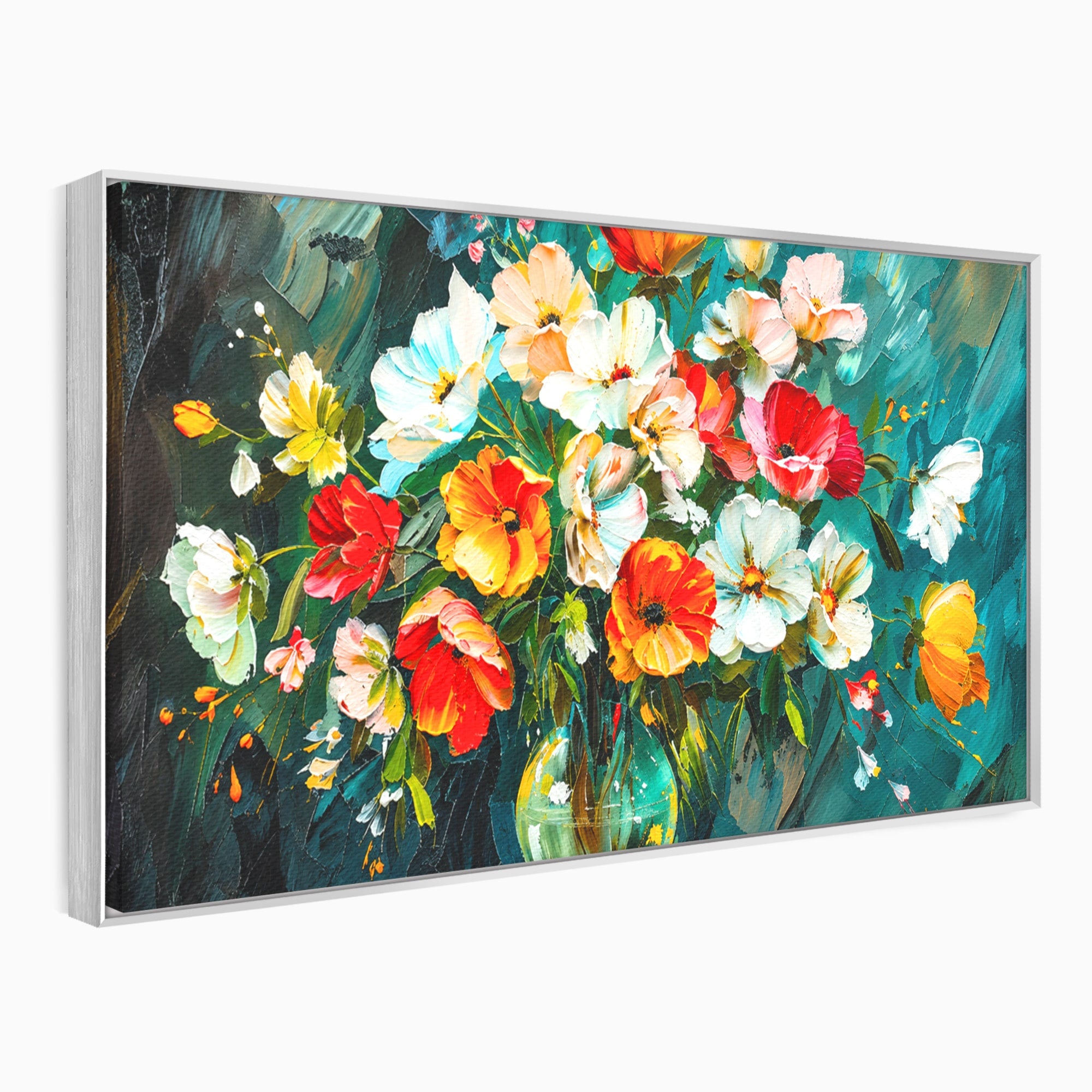 Tablou Canvas Premium LuxCanva® A1854, Flori Vibrante In Vaza, Flori, Vaza, Natura, Living, Dormitor, Culori Vibrante