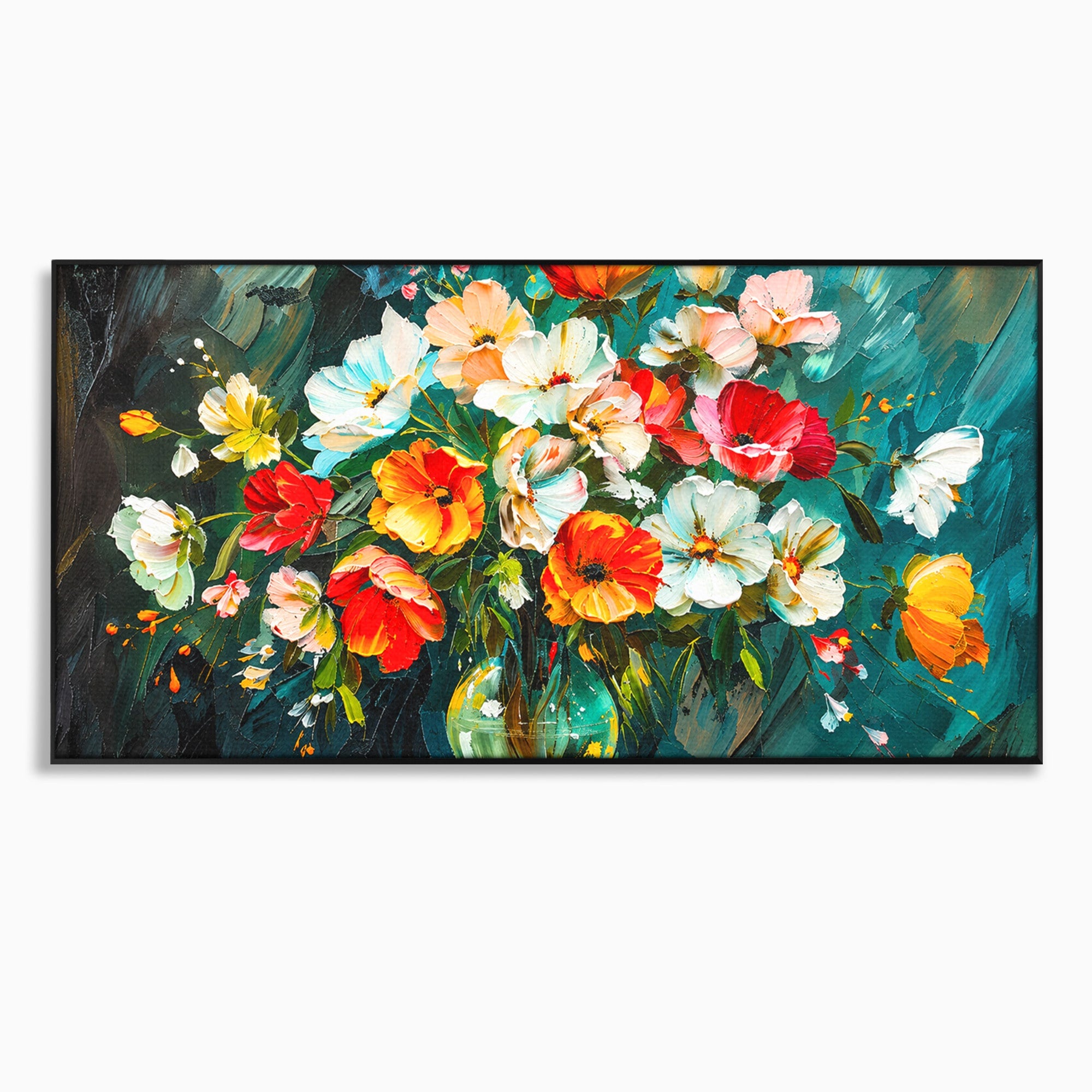Tablou Canvas Premium LuxCanva® A1854, Flori Vibrante In Vaza, Flori, Vaza, Natura, Living, Dormitor, Culori Vibrante