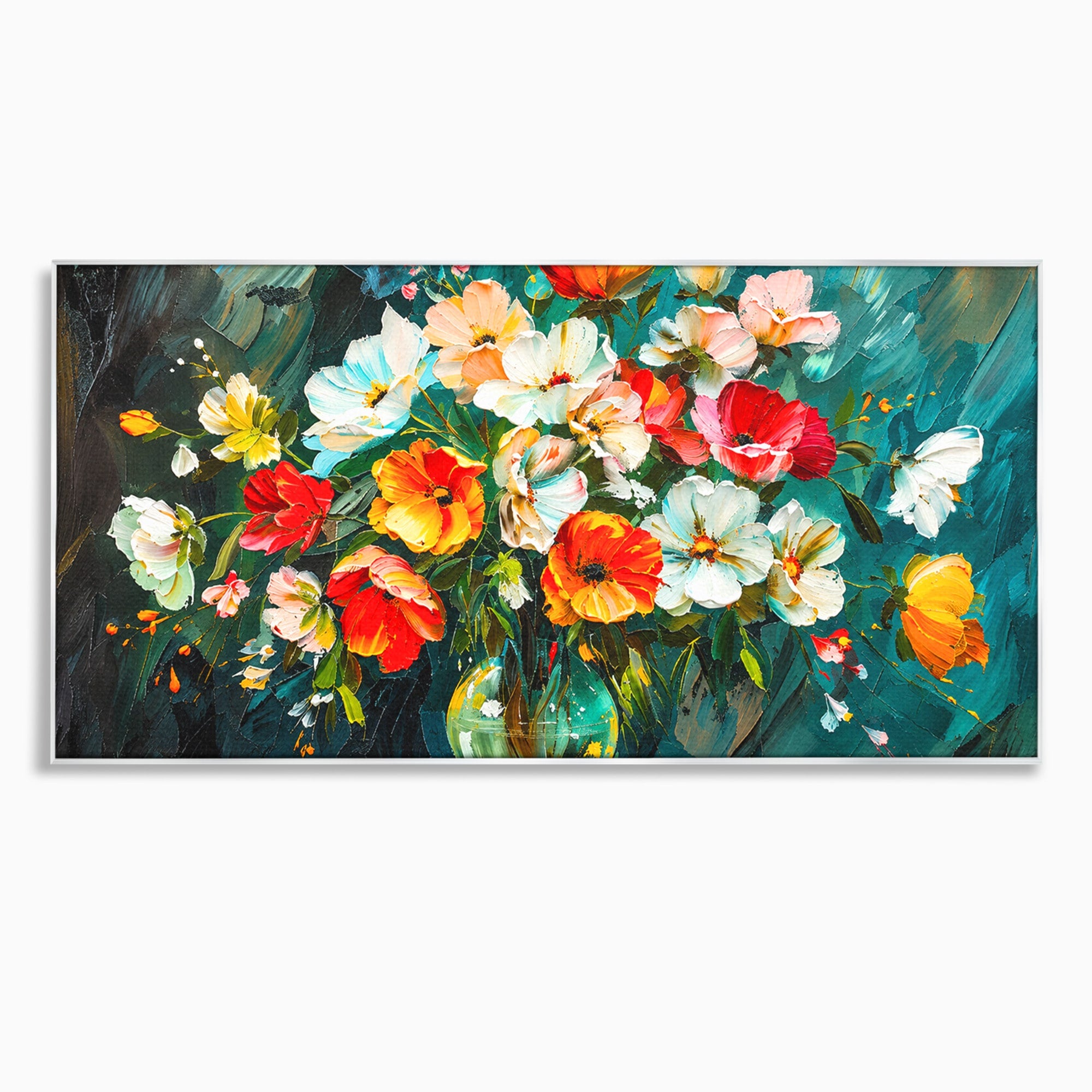 Tablou Canvas Premium LuxCanva® A1854, Flori Vibrante In Vaza, Flori, Vaza, Natura, Living, Dormitor, Culori Vibrante