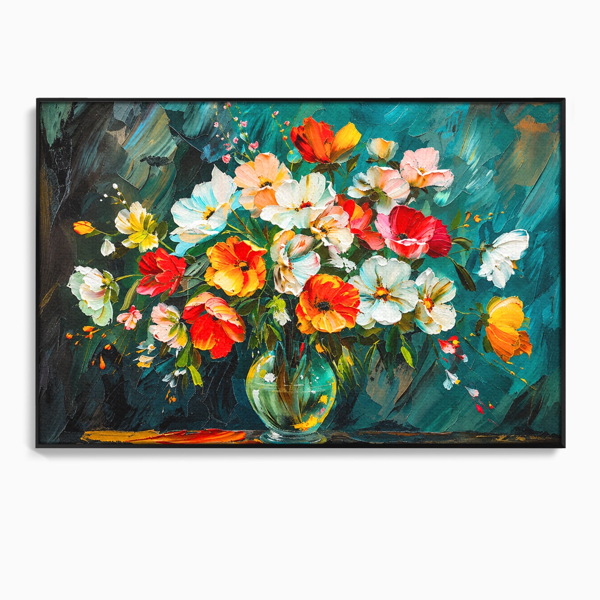Tablou Canvas Premium LuxCanva® A1854, Flori Vibrante In Vaza, Flori, Vaza, Natura, Living, Dormitor, Culori Vibrante