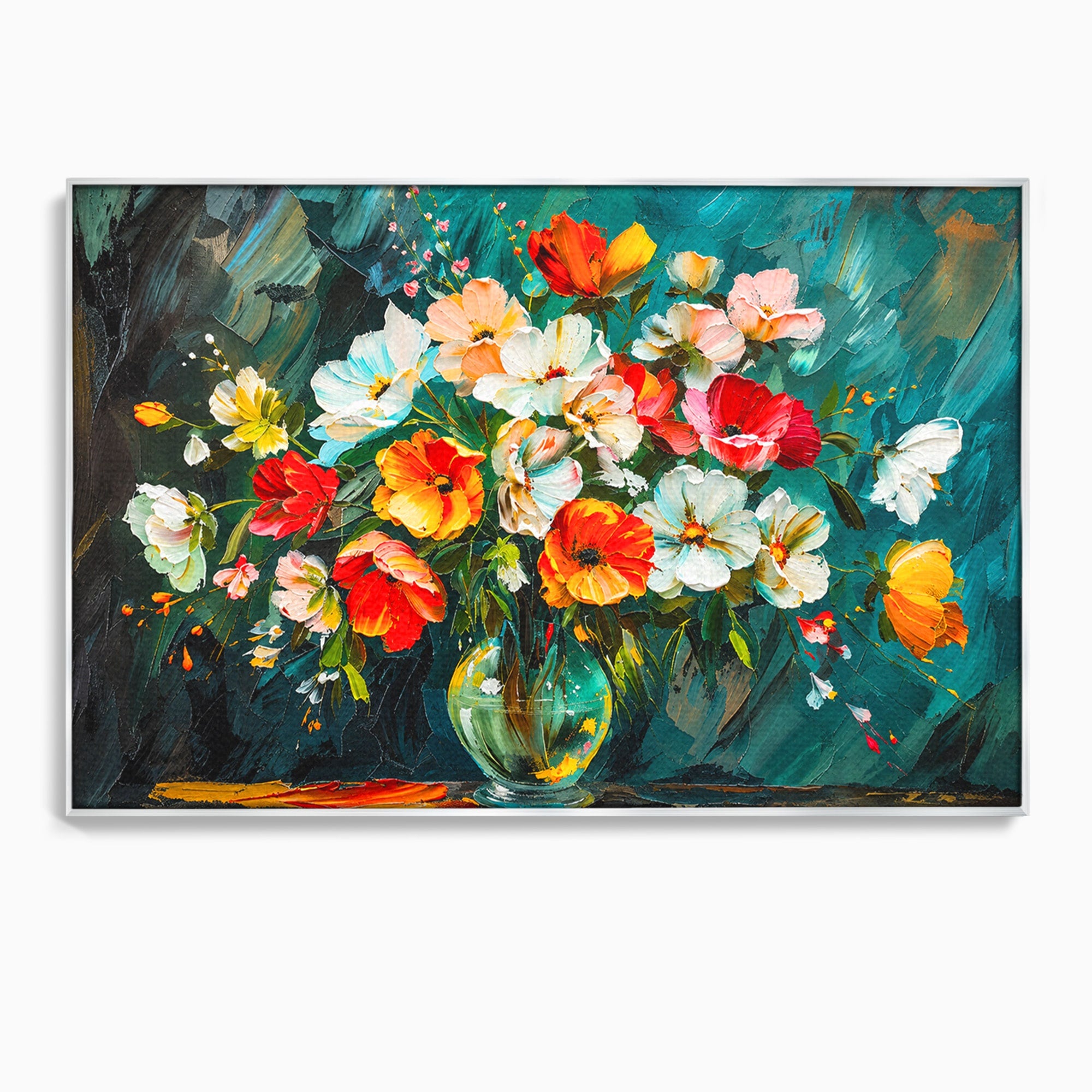 Tablou Canvas Premium LuxCanva® A1854, Flori Vibrante In Vaza, Flori, Vaza, Natura, Living, Dormitor, Culori Vibrante