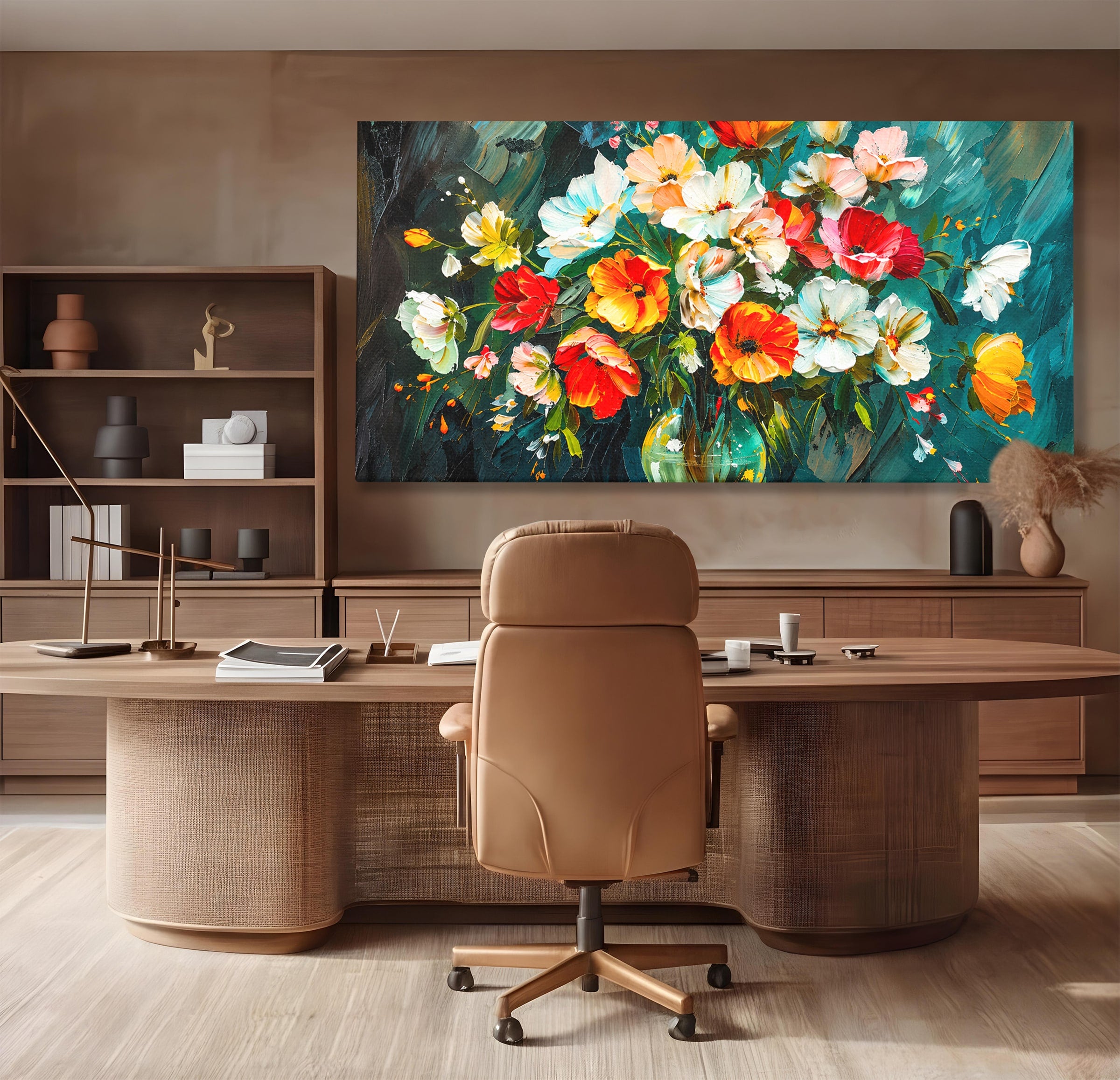 Tablou Canvas Premium LuxCanva® A1854, Flori Vibrante In Vaza, Flori, Vaza, Natura, Living, Dormitor, Culori Vibrante