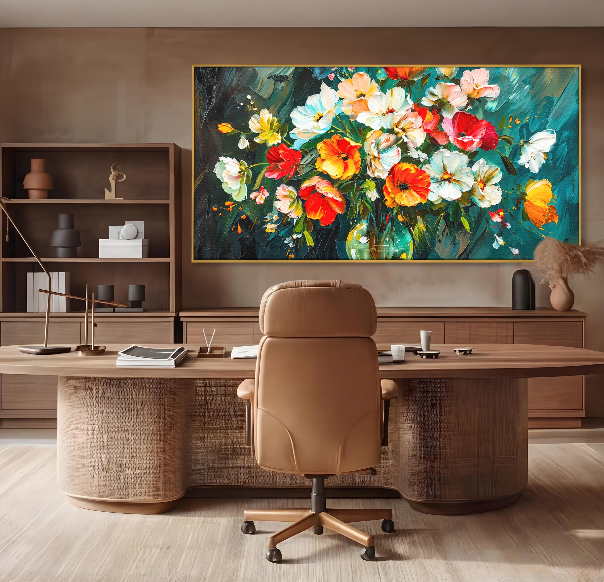 Tablou Canvas Premium LuxCanva® A1854, Flori Vibrante In Vaza, Flori, Vaza, Natura, Living, Dormitor, Culori Vibrante
