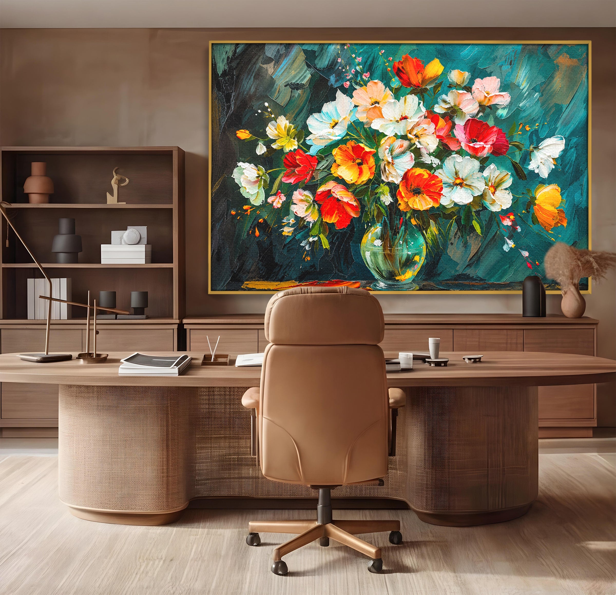 Tablou Canvas Premium LuxCanva® A1854, Flori Vibrante In Vaza, Flori, Vaza, Natura, Living, Dormitor, Culori Vibrante