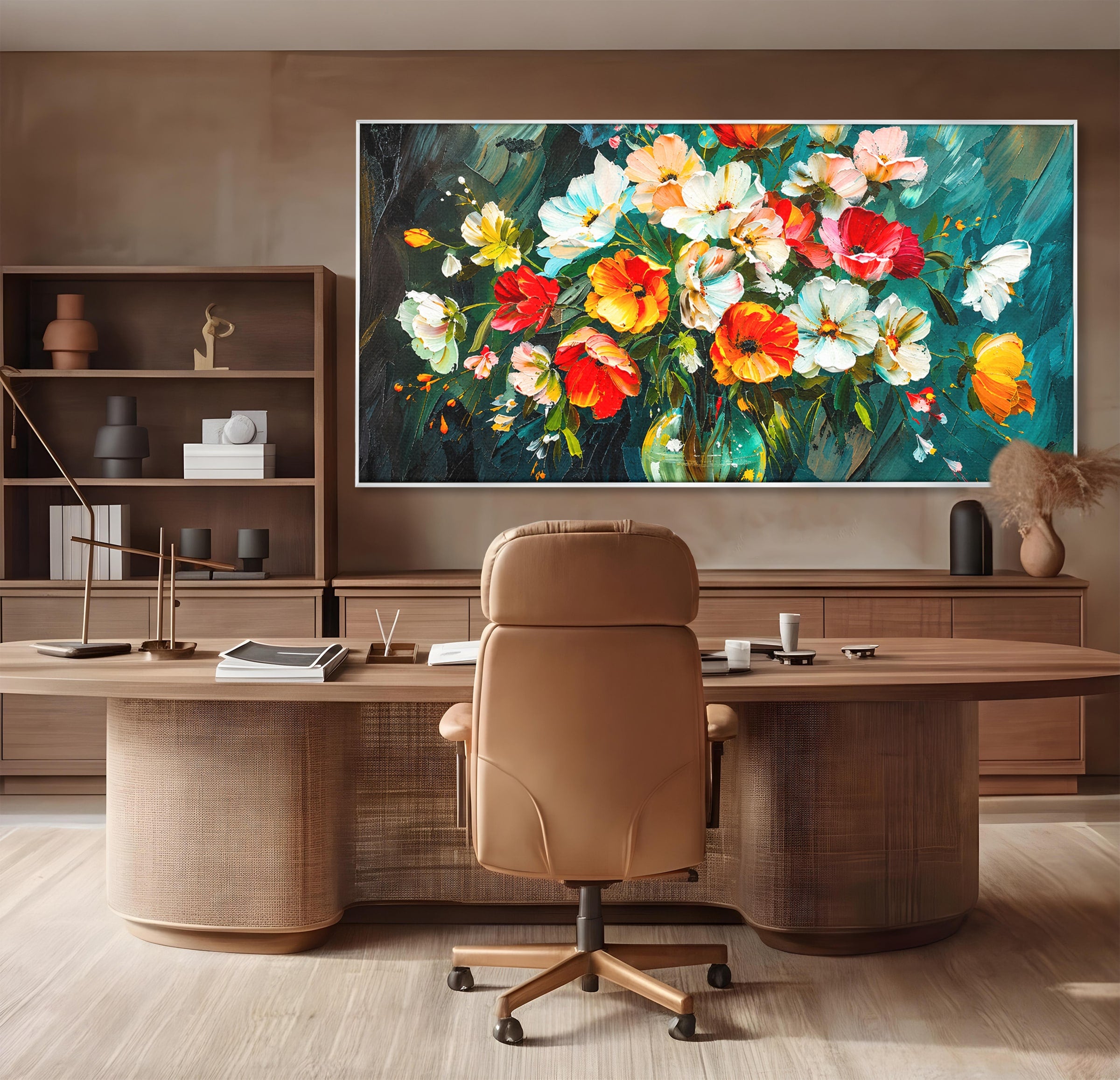 Tablou Canvas Premium LuxCanva® A1854, Flori Vibrante In Vaza, Flori, Vaza, Natura, Living, Dormitor, Culori Vibrante