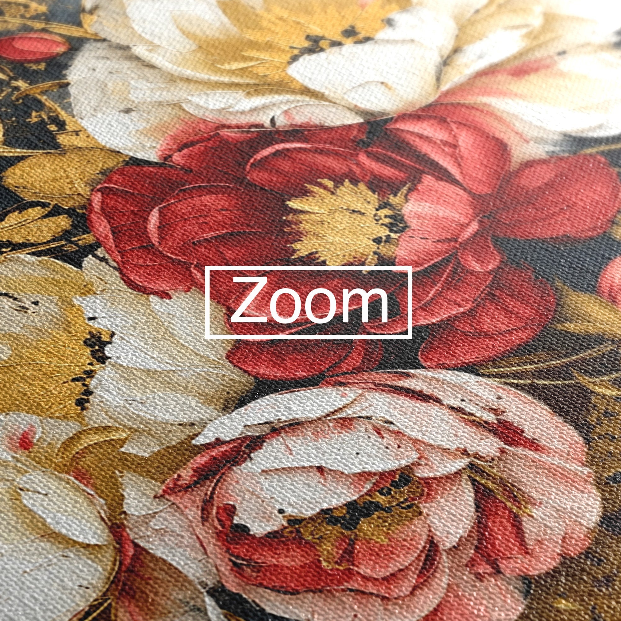 Tablou Canvas Premium LuxCanva® A1855, Flori Aurii Luxuriante, Flori, Auriu, Decor Elegant, Natura, Living, Dormitor, Culori Vibrante