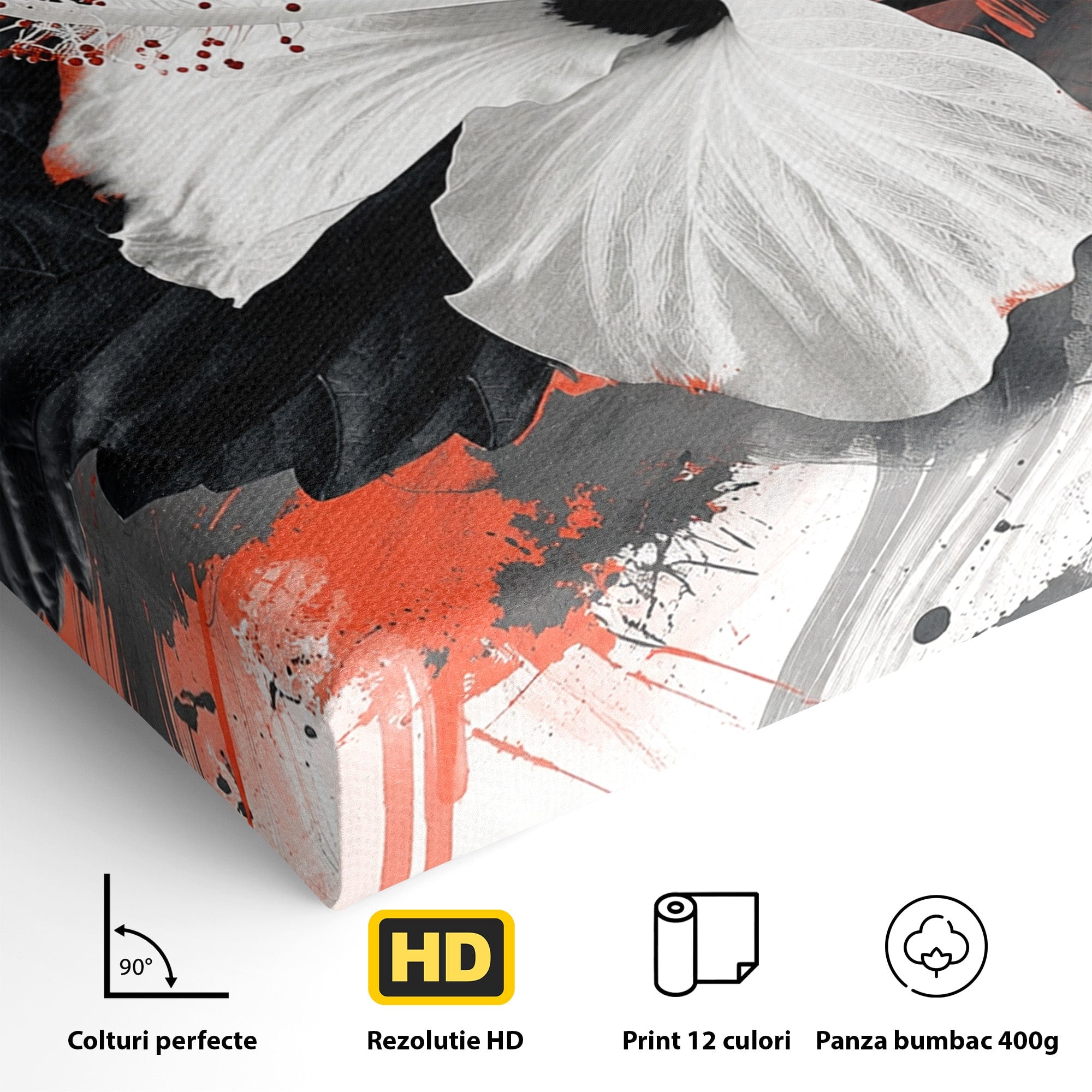 Tablou Canvas Premium LuxCanva® A1856, Floare Hibiscus Abstracta, Floare, Hibiscus, Abstract, Living, Dormitor, Culori Vibrante