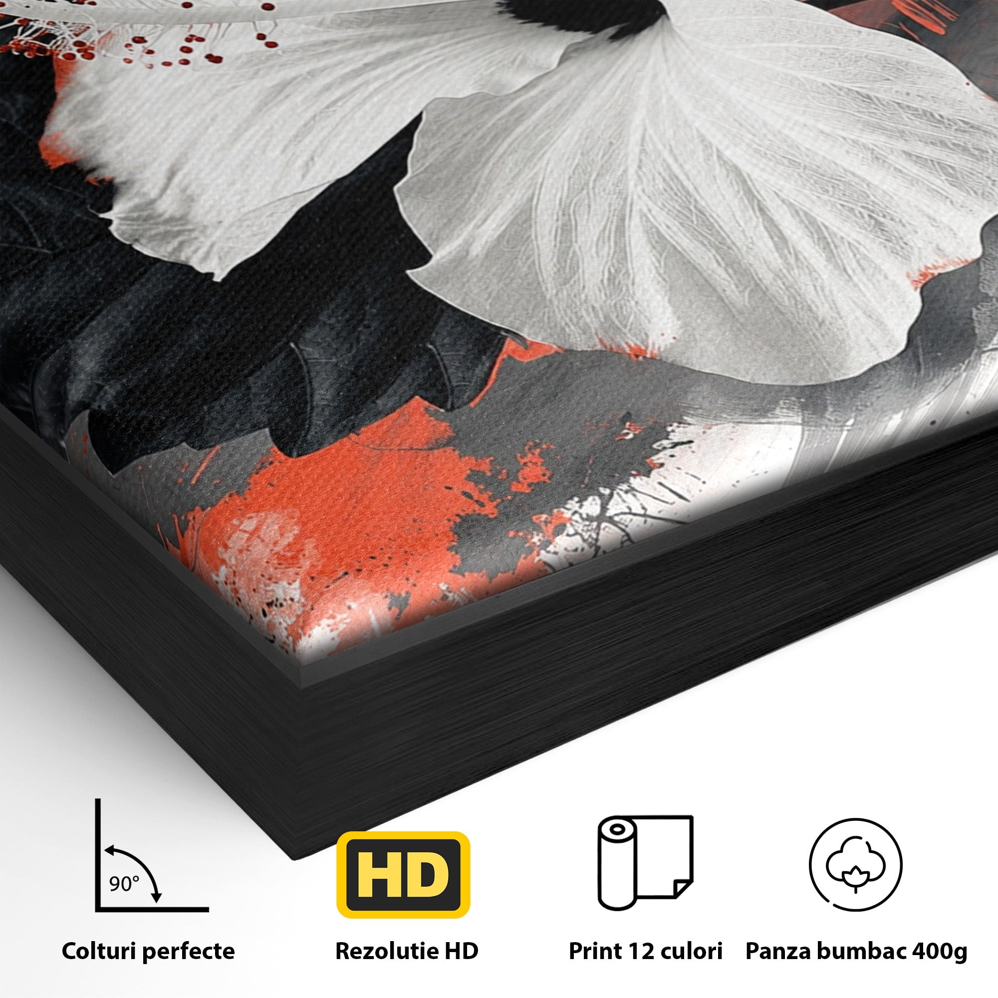 Tablou Canvas Premium LuxCanva® A1856, Floare Hibiscus Abstracta, Floare, Hibiscus, Abstract, Living, Dormitor, Culori Vibrante