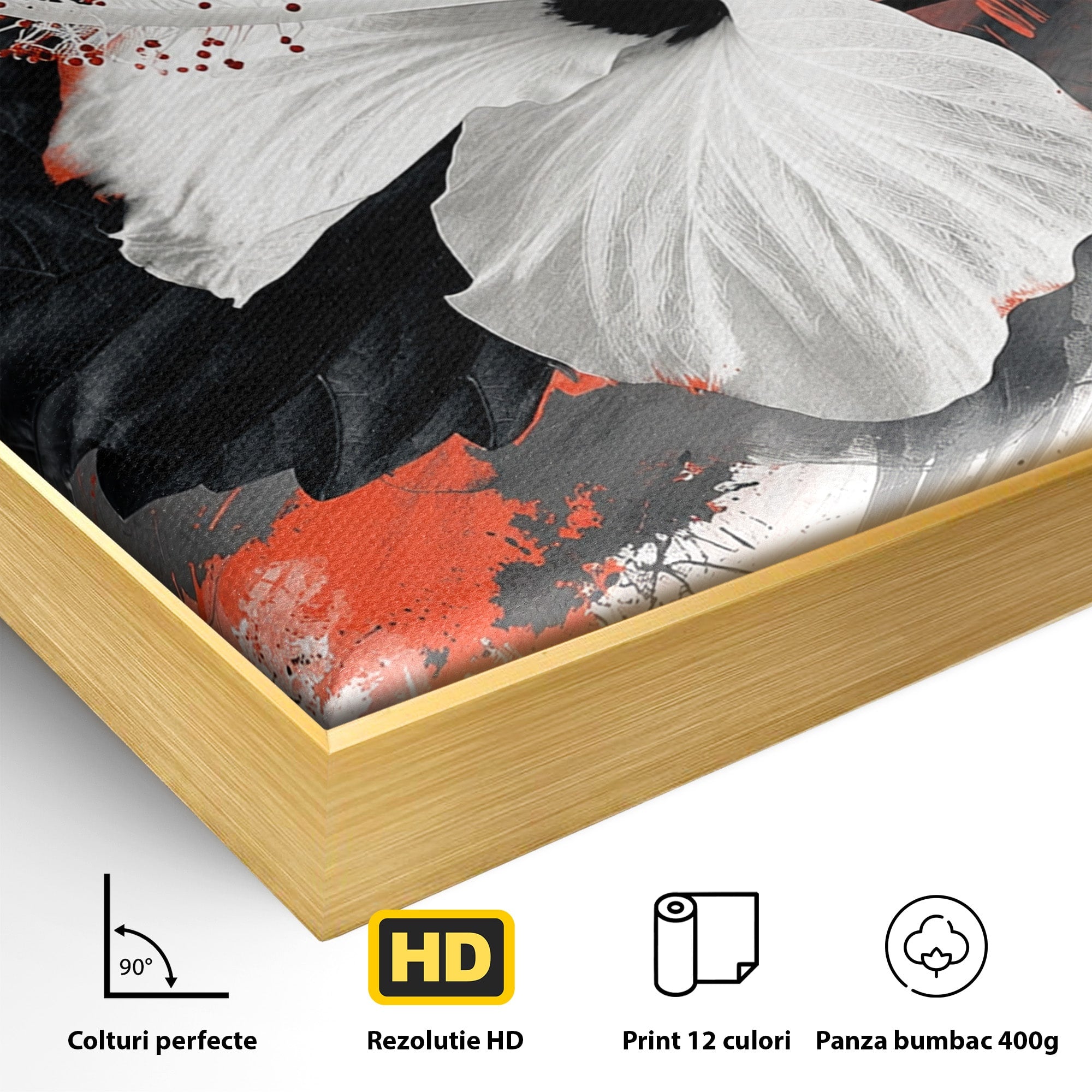 Tablou Canvas Premium LuxCanva® A1856, Floare Hibiscus Abstracta, Floare, Hibiscus, Abstract, Living, Dormitor, Culori Vibrante
