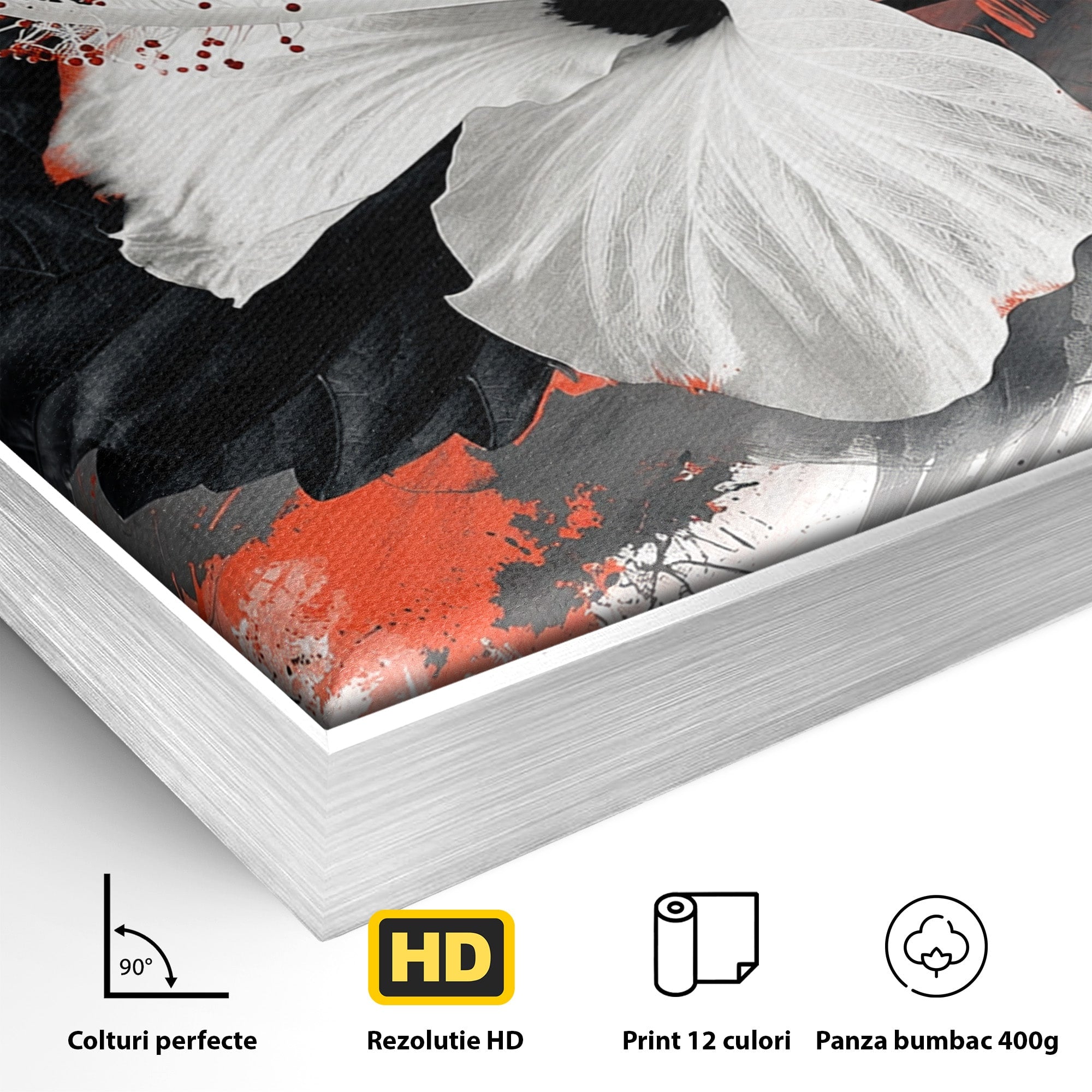 Tablou Canvas Premium LuxCanva® A1856, Floare Hibiscus Abstracta, Floare, Hibiscus, Abstract, Living, Dormitor, Culori Vibrante