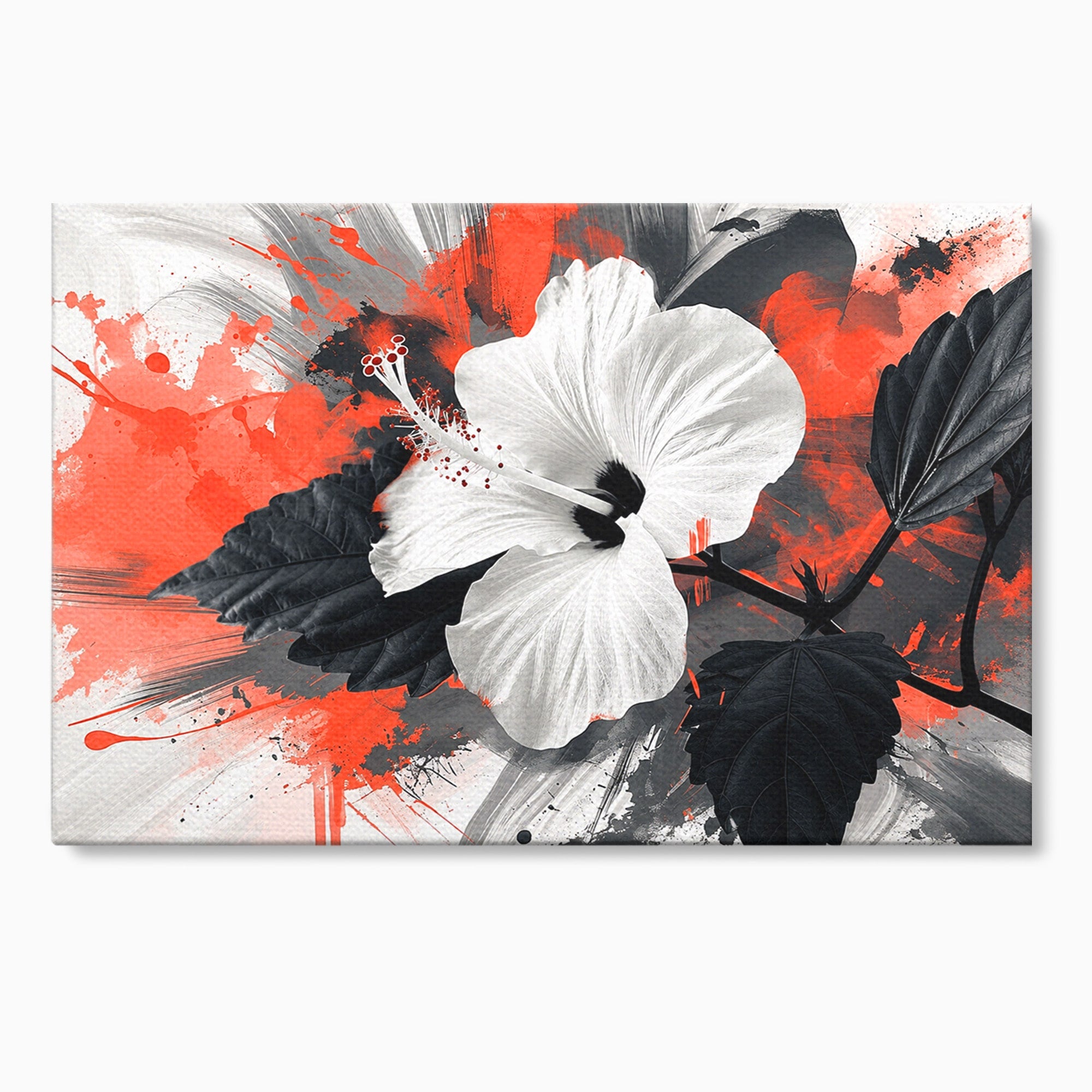 Tablou Canvas Premium LuxCanva® A1856, Floare Hibiscus Abstracta, Floare, Hibiscus, Abstract, Living, Dormitor, Culori Vibrante