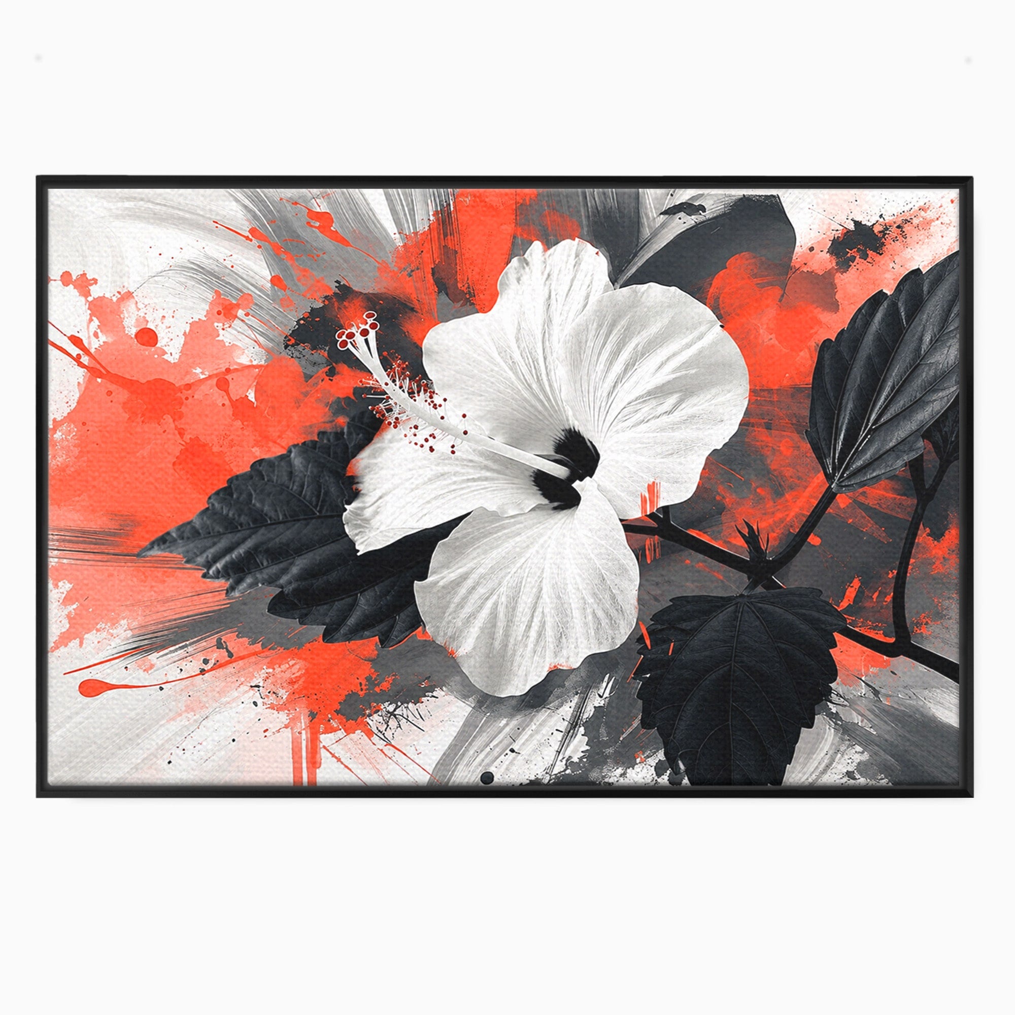 Tablou Canvas Premium LuxCanva® A1856, Floare Hibiscus Abstracta, Floare, Hibiscus, Abstract, Living, Dormitor, Culori Vibrante