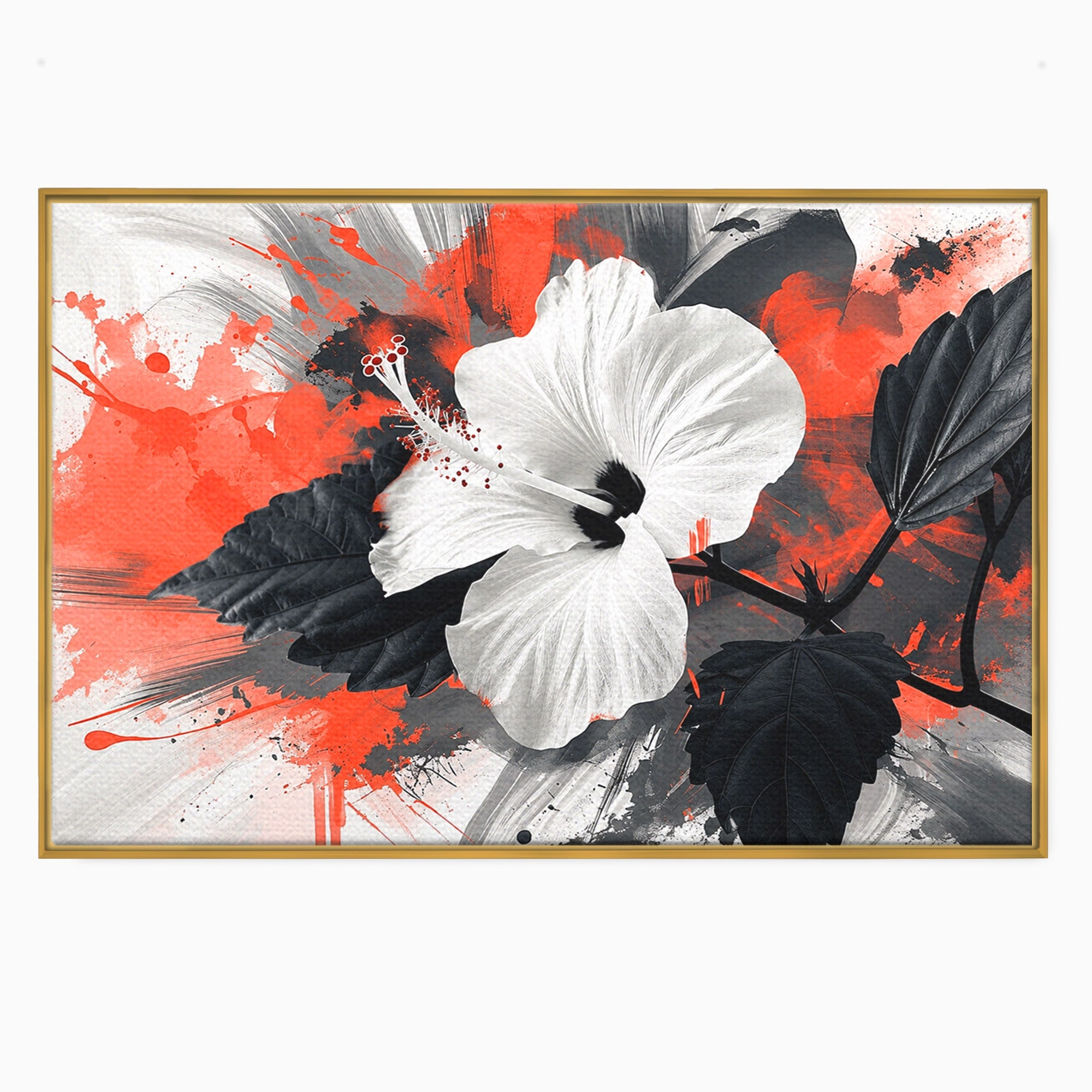 Tablou Canvas Premium LuxCanva® A1856, Floare Hibiscus Abstracta, Floare, Hibiscus, Abstract, Living, Dormitor, Culori Vibrante