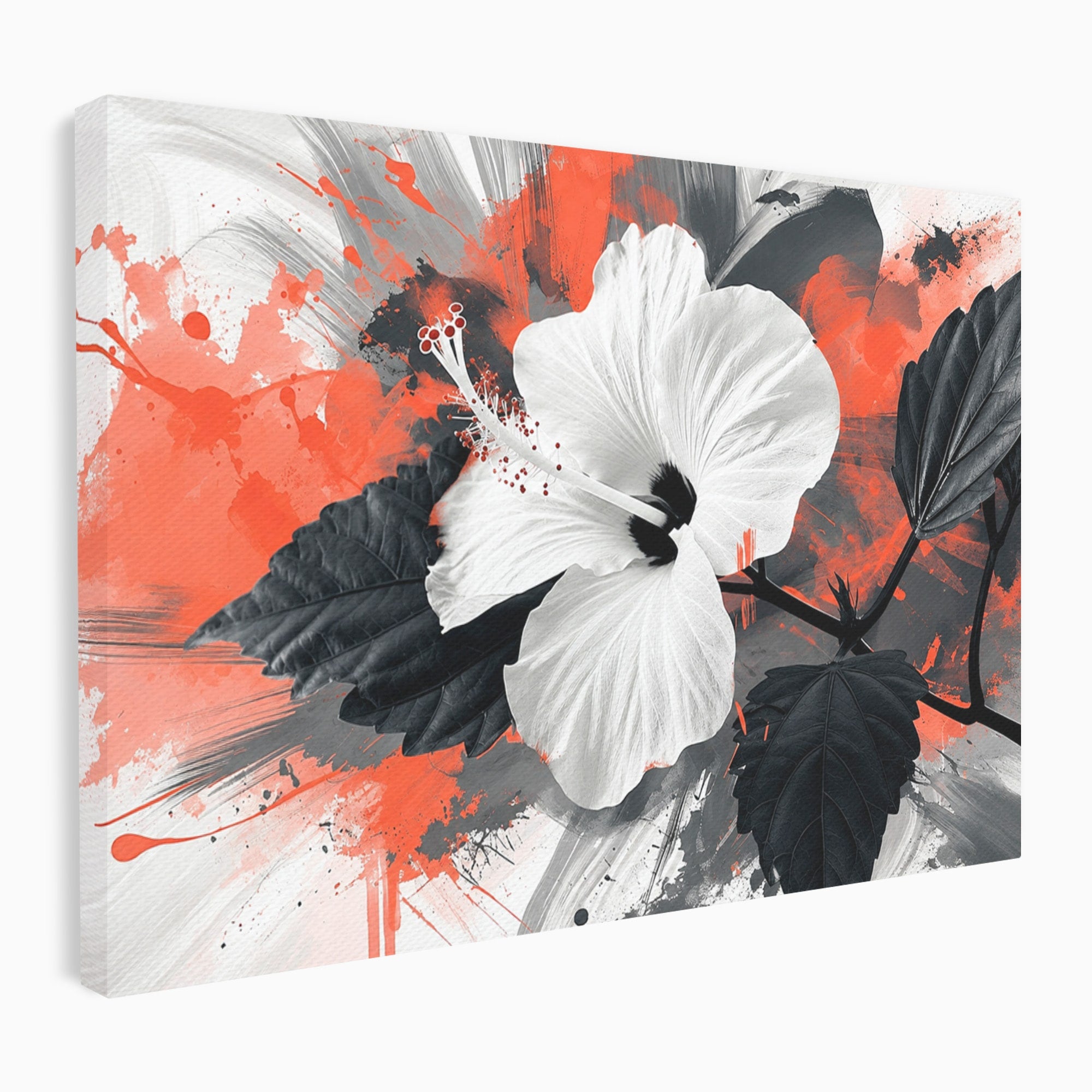 Tablou Canvas Premium LuxCanva® A1856, Floare Hibiscus Abstracta, Floare, Hibiscus, Abstract, Living, Dormitor, Culori Vibrante