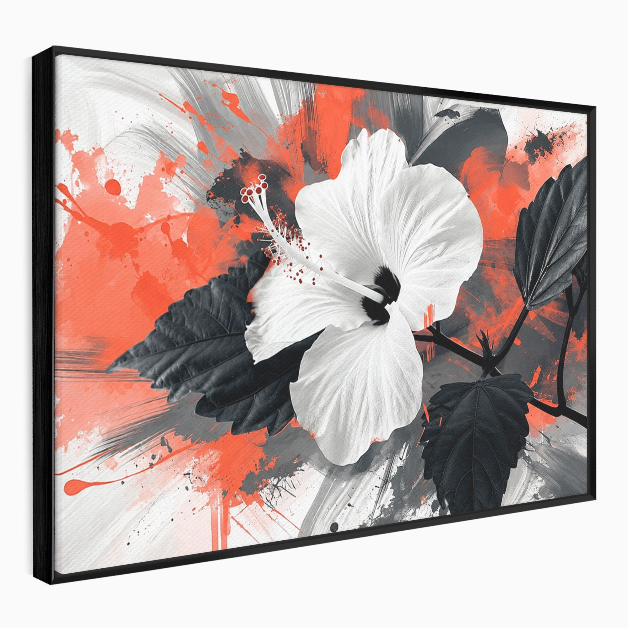 Tablou Canvas Premium LuxCanva® A1856, Floare Hibiscus Abstracta, Floare, Hibiscus, Abstract, Living, Dormitor, Culori Vibrante