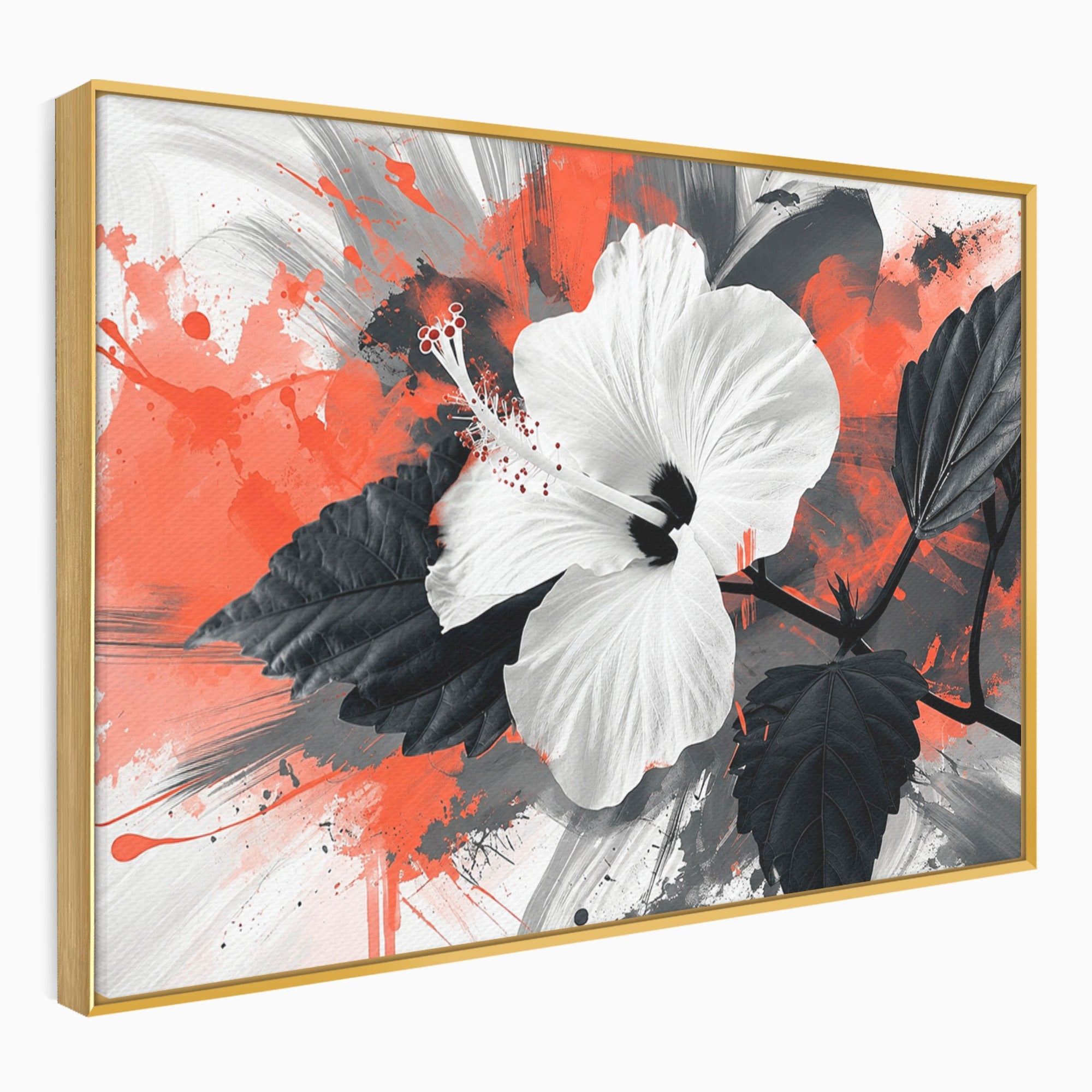 Tablou Canvas Premium LuxCanva® A1856, Floare Hibiscus Abstracta, Floare, Hibiscus, Abstract, Living, Dormitor, Culori Vibrante