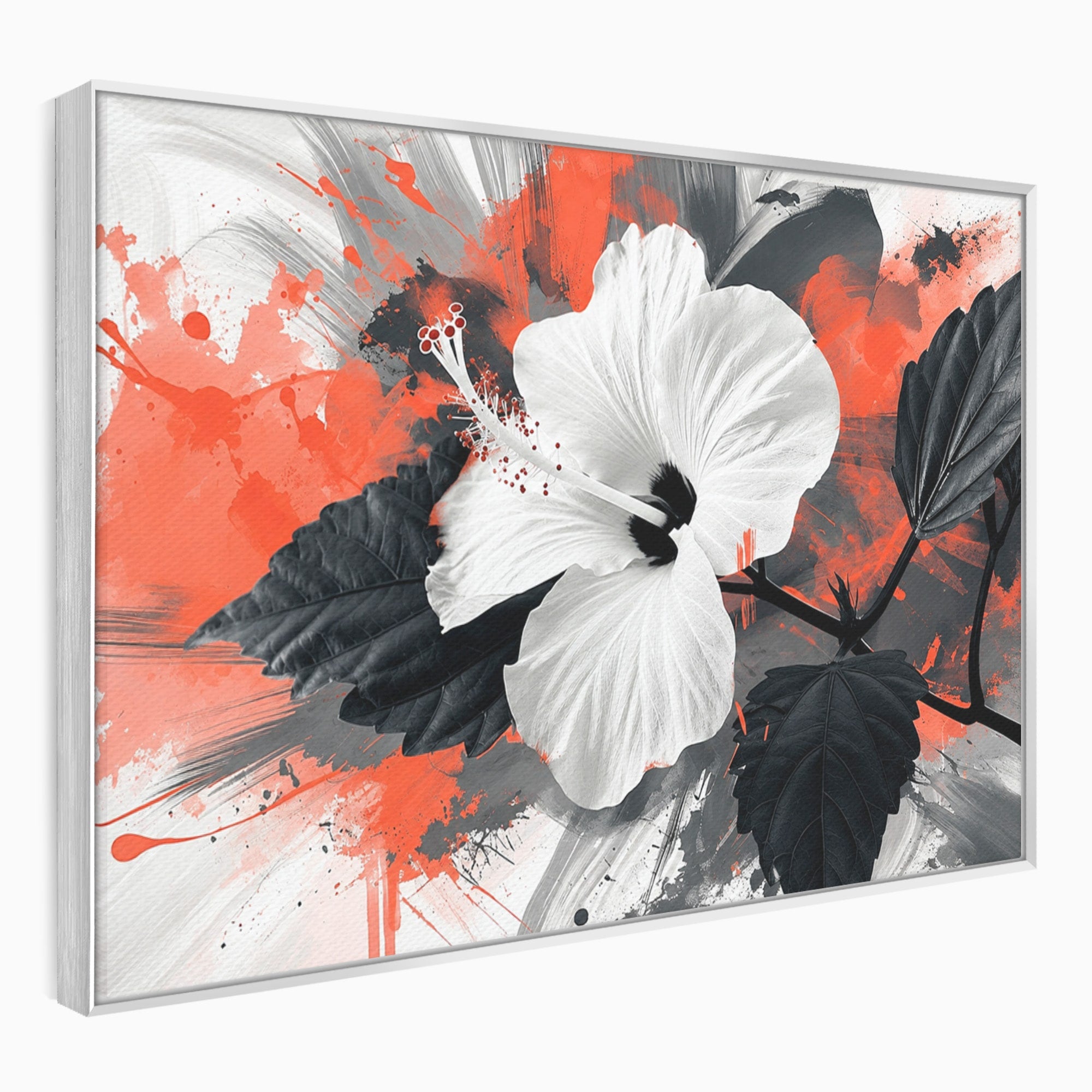 Tablou Canvas Premium LuxCanva® A1856, Floare Hibiscus Abstracta, Floare, Hibiscus, Abstract, Living, Dormitor, Culori Vibrante