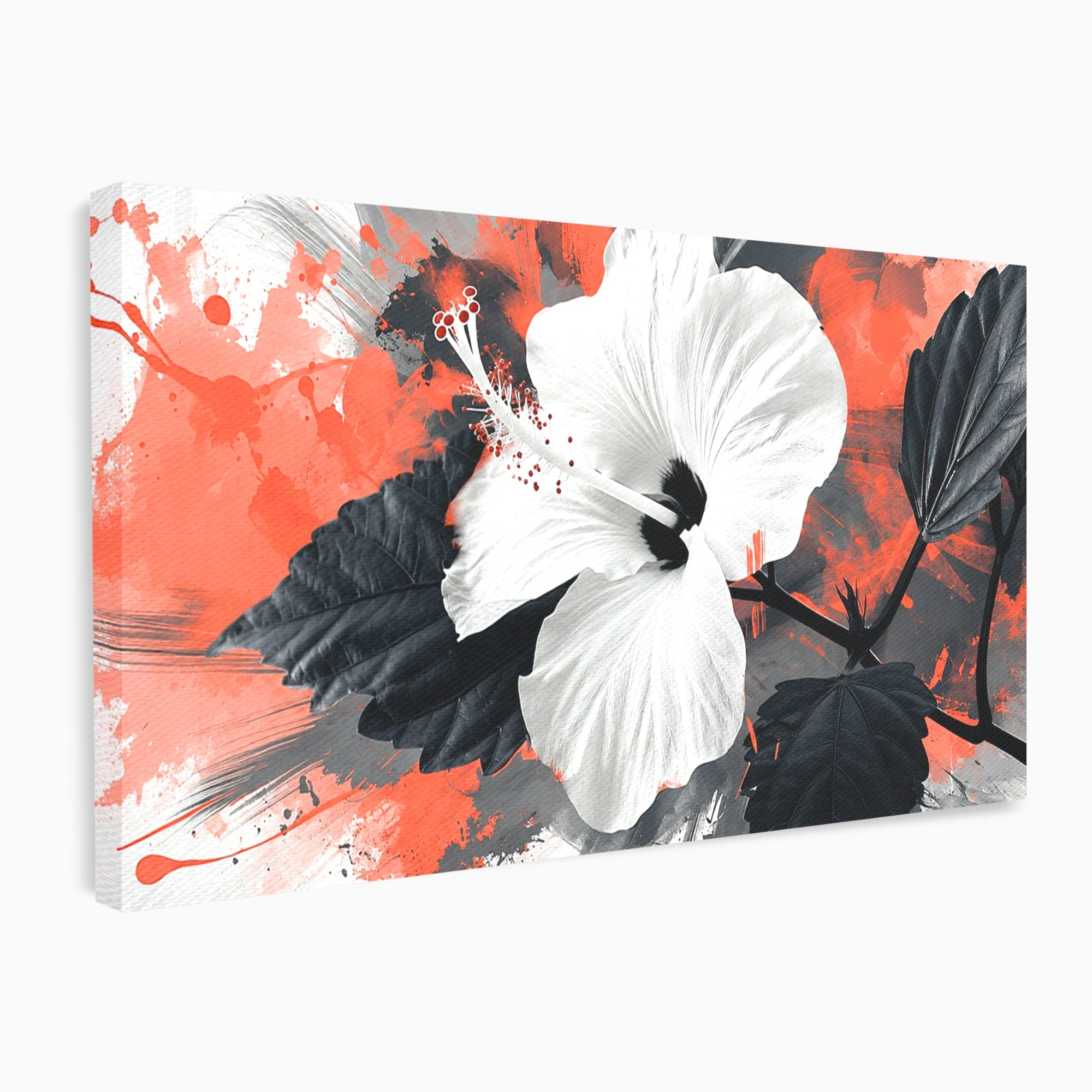 Tablou Canvas Premium LuxCanva® A1856, Floare Hibiscus Abstracta, Floare, Hibiscus, Abstract, Living, Dormitor, Culori Vibrante