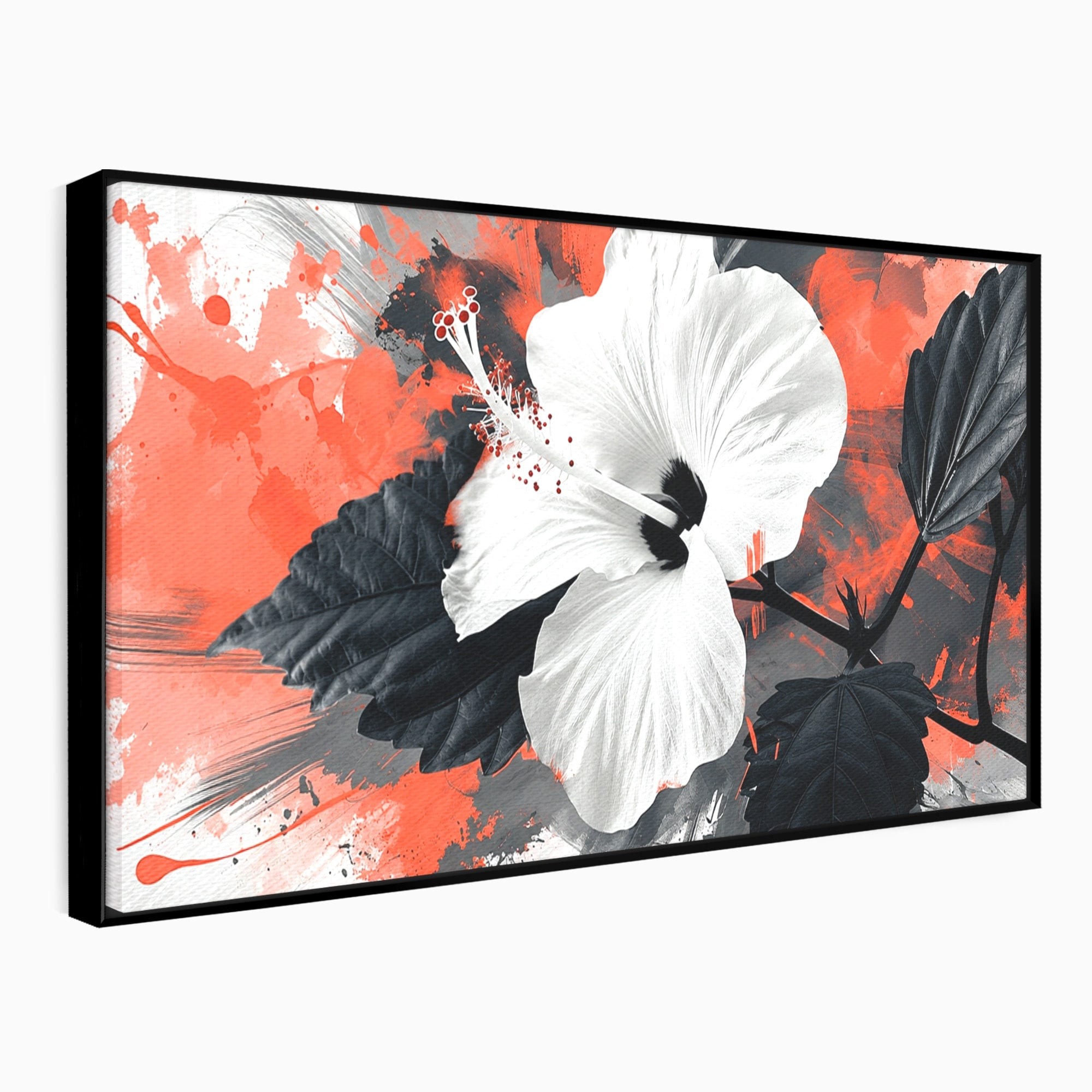 Tablou Canvas Premium LuxCanva® A1856, Floare Hibiscus Abstracta, Floare, Hibiscus, Abstract, Living, Dormitor, Culori Vibrante
