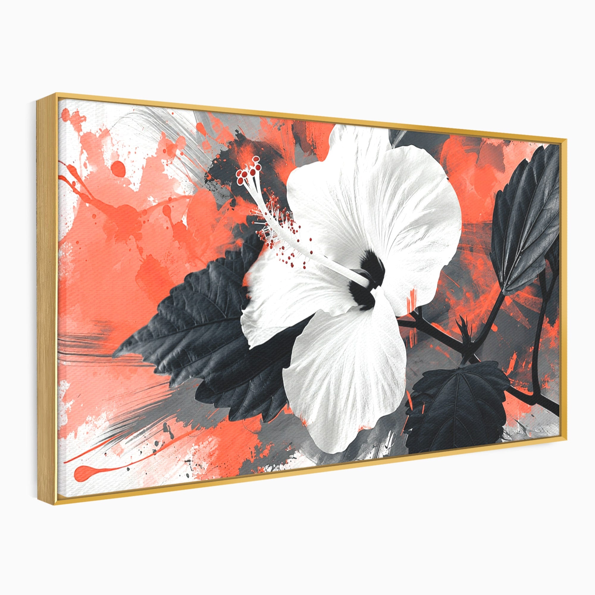 Tablou Canvas Premium LuxCanva® A1856, Floare Hibiscus Abstracta, Floare, Hibiscus, Abstract, Living, Dormitor, Culori Vibrante