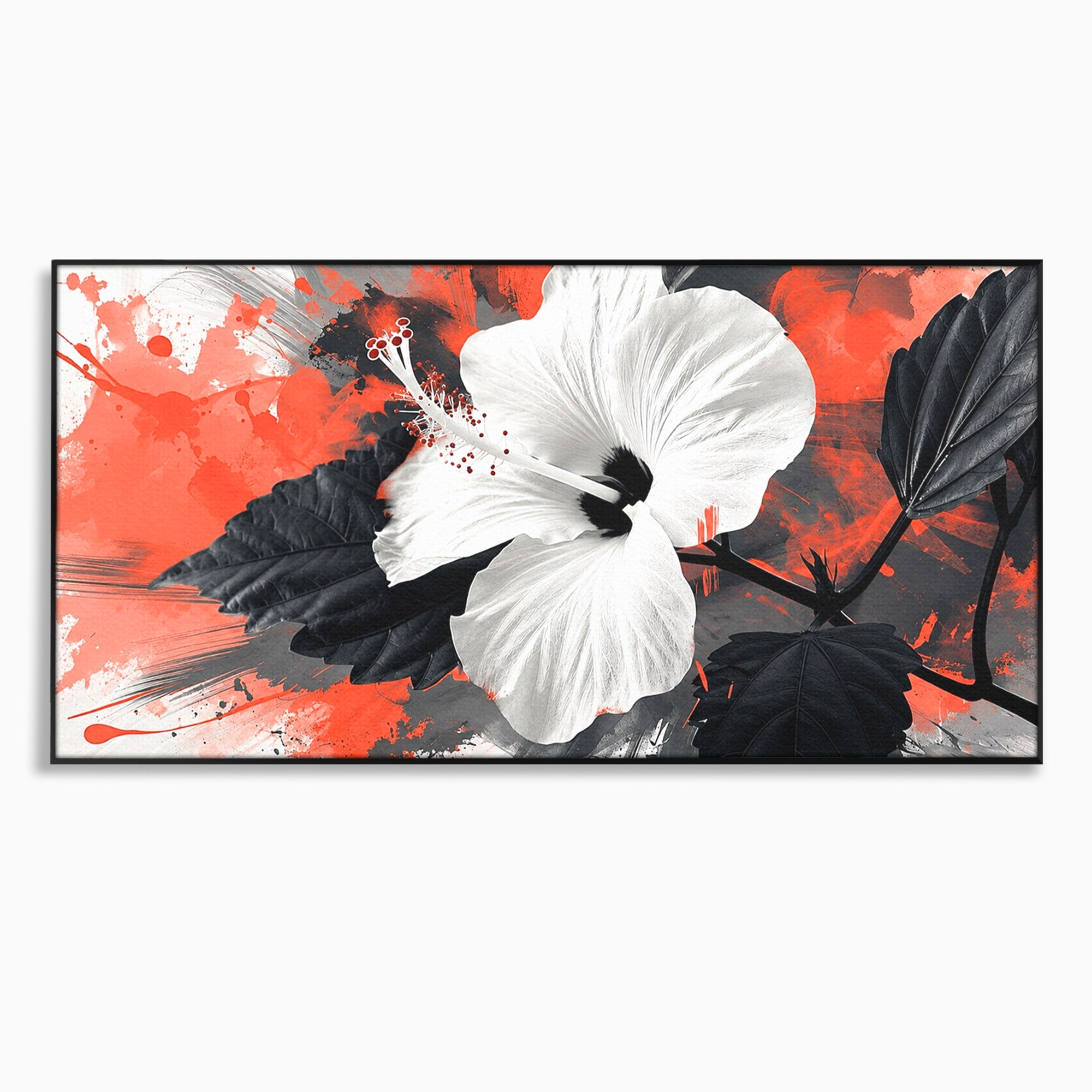 Tablou Canvas Premium LuxCanva® A1856, Floare Hibiscus Abstracta, Floare, Hibiscus, Abstract, Living, Dormitor, Culori Vibrante