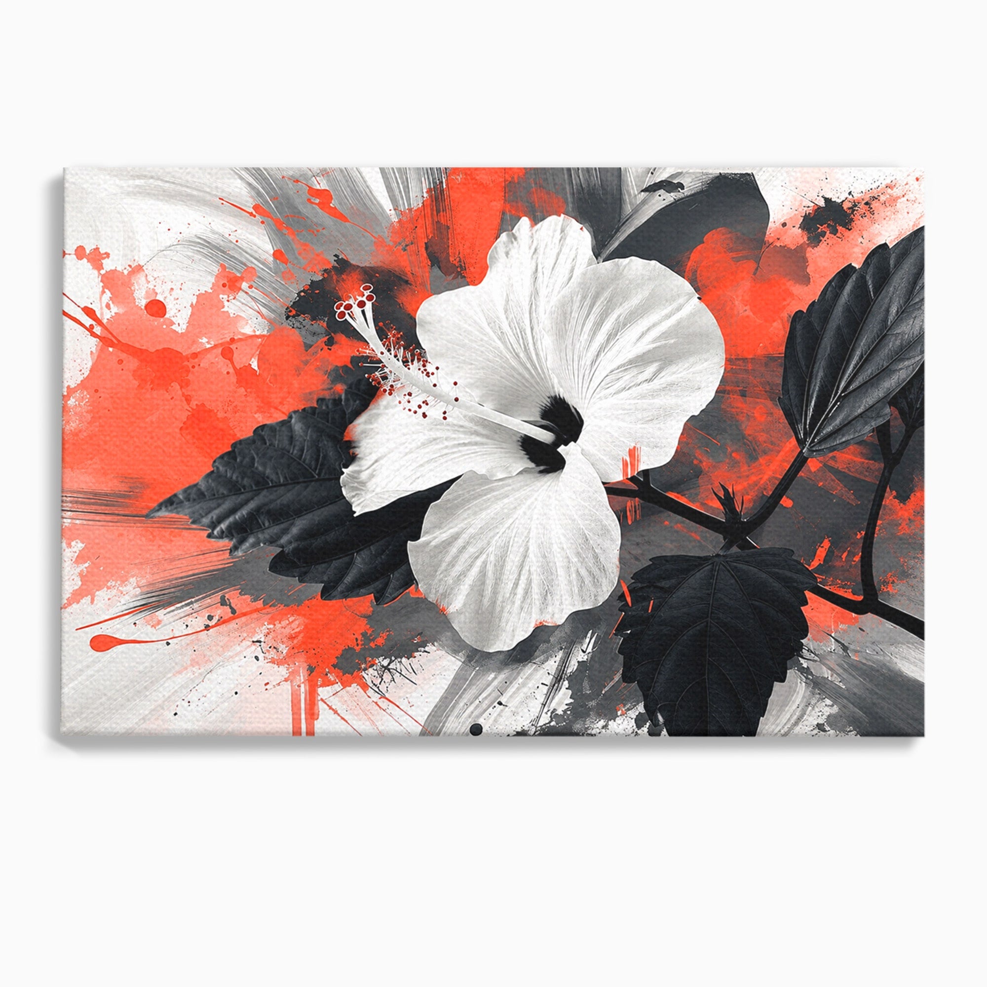 Tablou Canvas Premium LuxCanva® A1856, Floare Hibiscus Abstracta, Floare, Hibiscus, Abstract, Living, Dormitor, Culori Vibrante